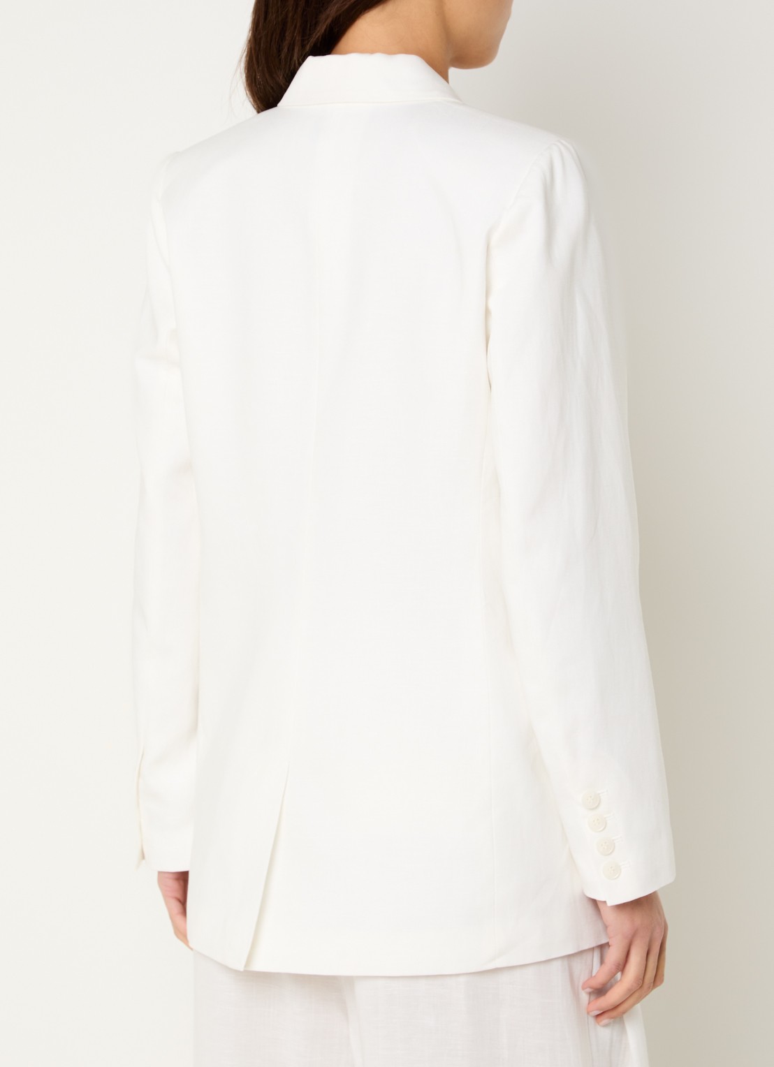Gestuz Riava blazer in linnenblend met klepzakken - achterkant 3 gebroken wit