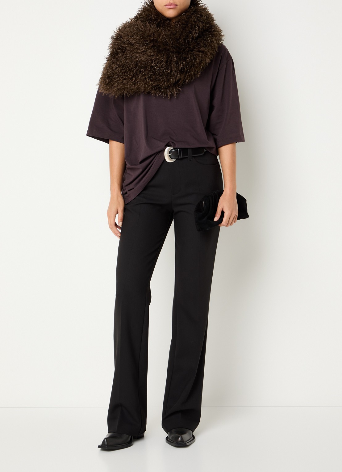 Gestuz T-shirt met ronde hals - voorkant 4 aubergine