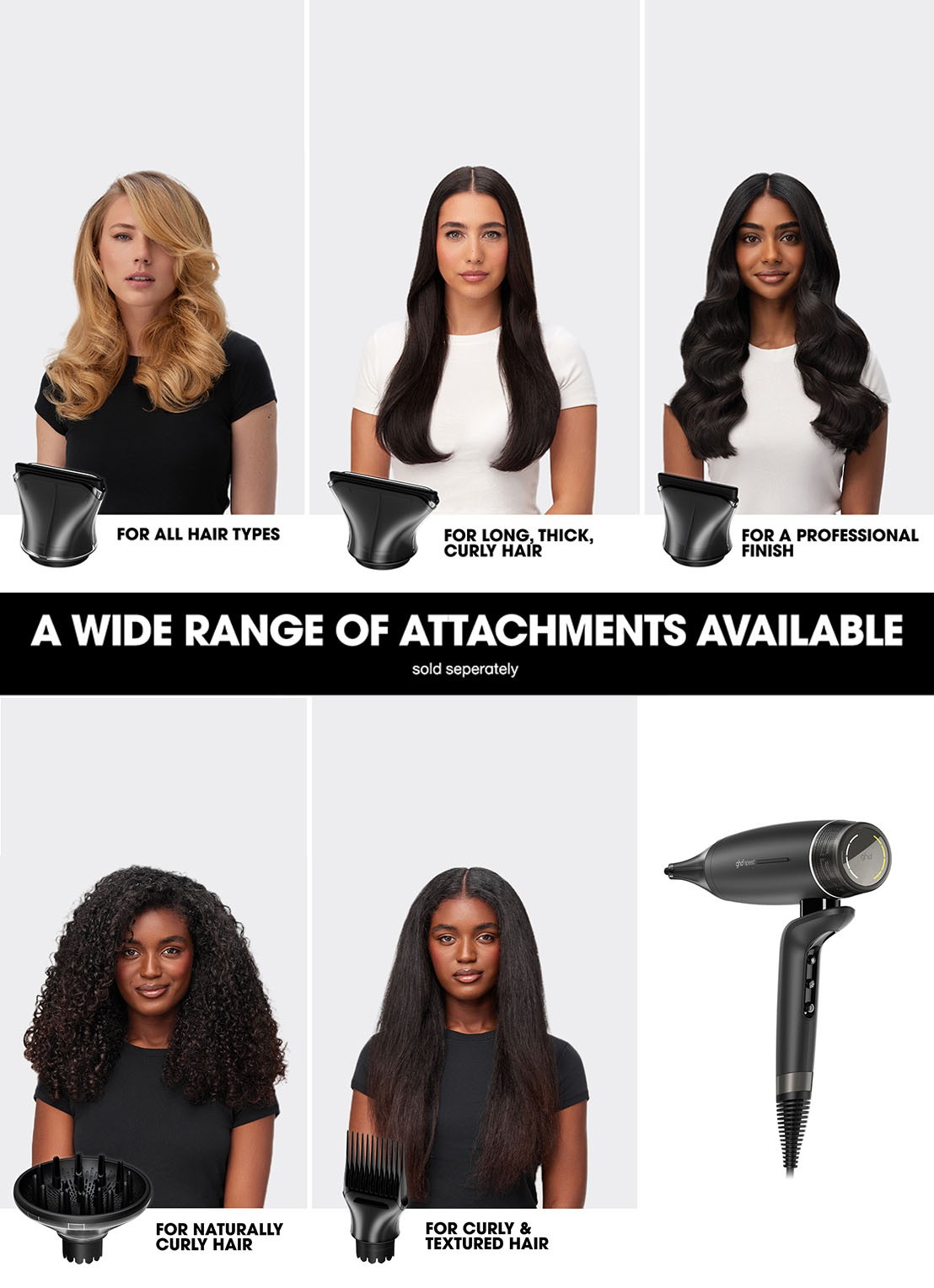 ghd Curl Diffuser voor ghd Speed hair dryer - detail 7 zwart