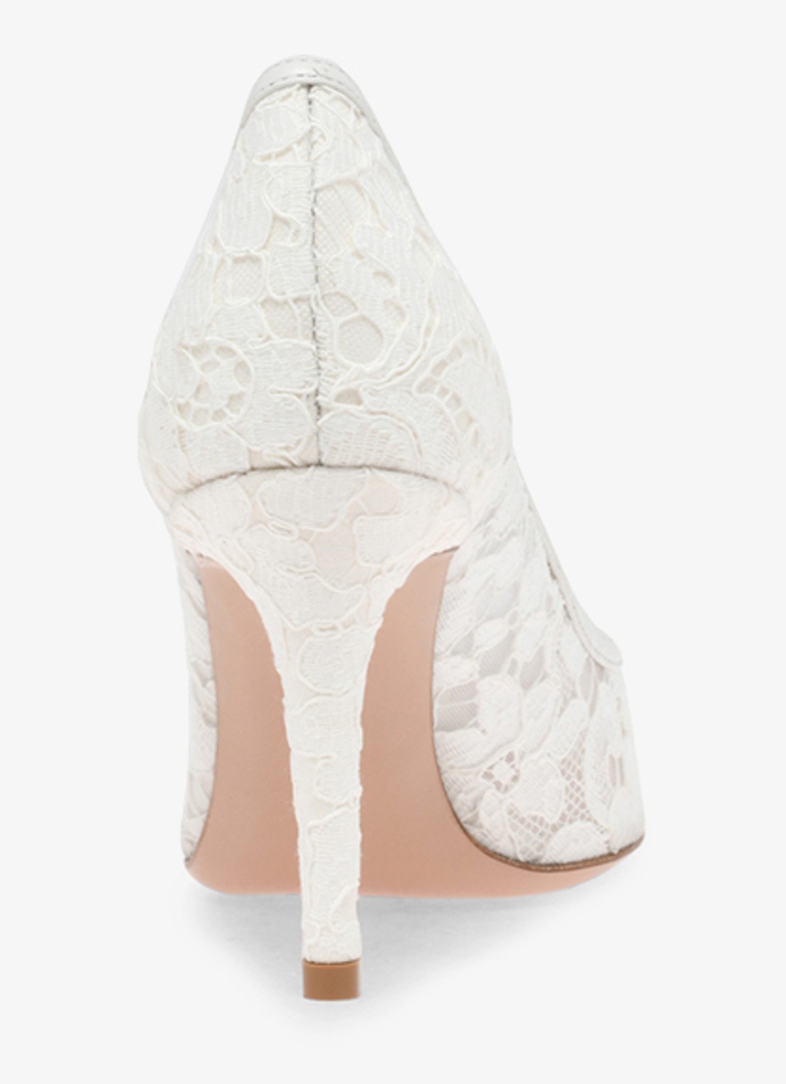 Gianvito Rossi Claudia 85 pump van suède met kant - achterkant 2 wit