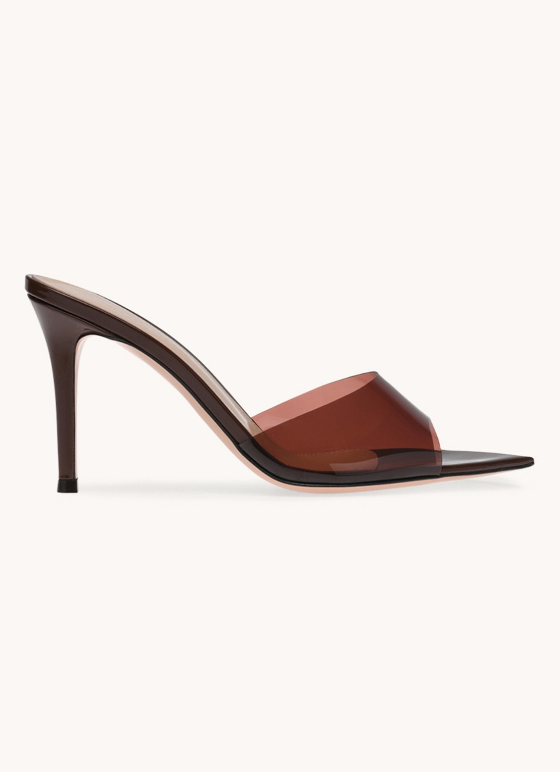 Gianvito Rossi Elle 85 muiltje - voorkant donkerbruin