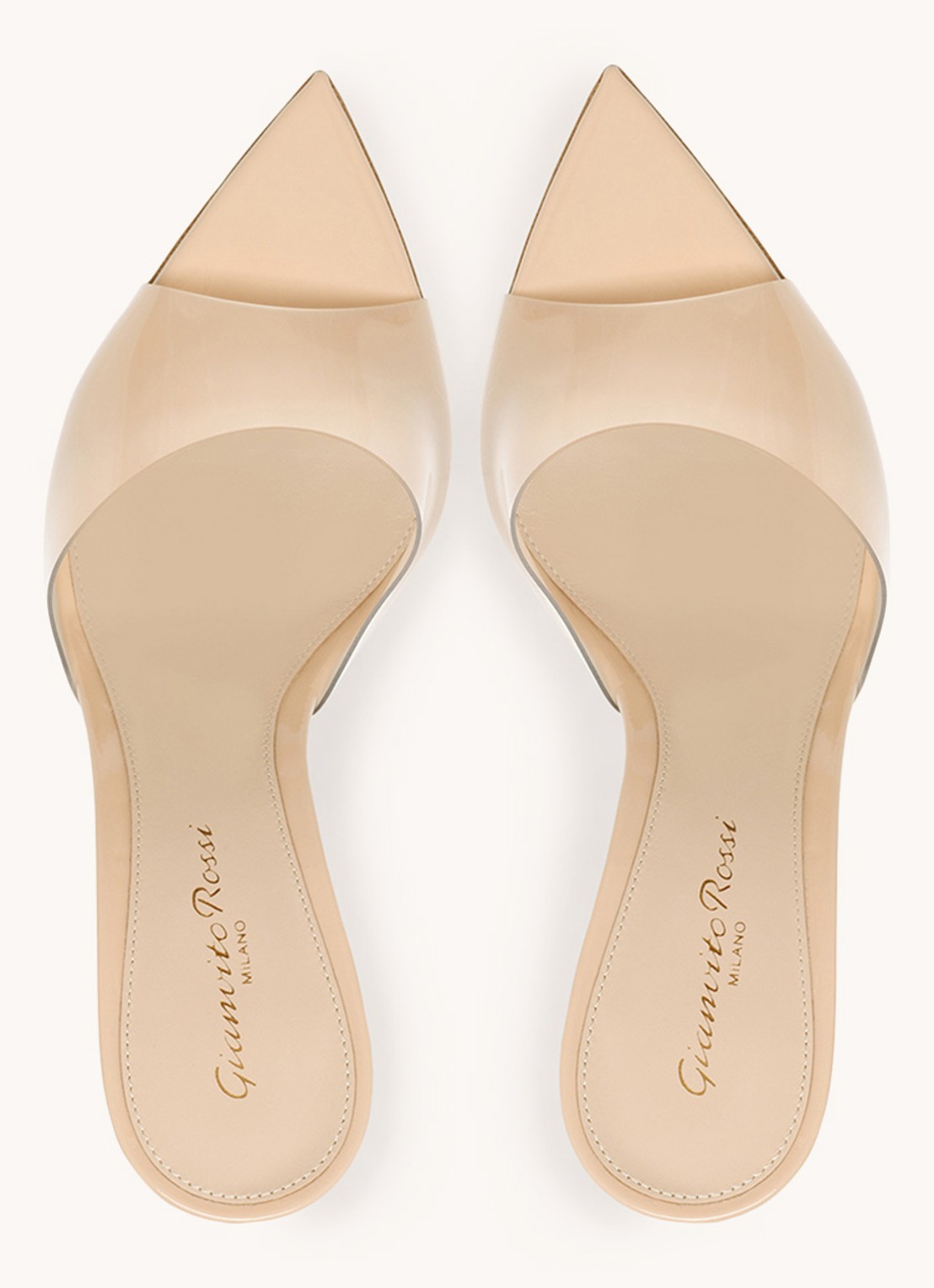 Gianvito Rossi Elle 85 muiltje  - detail donkerbeige