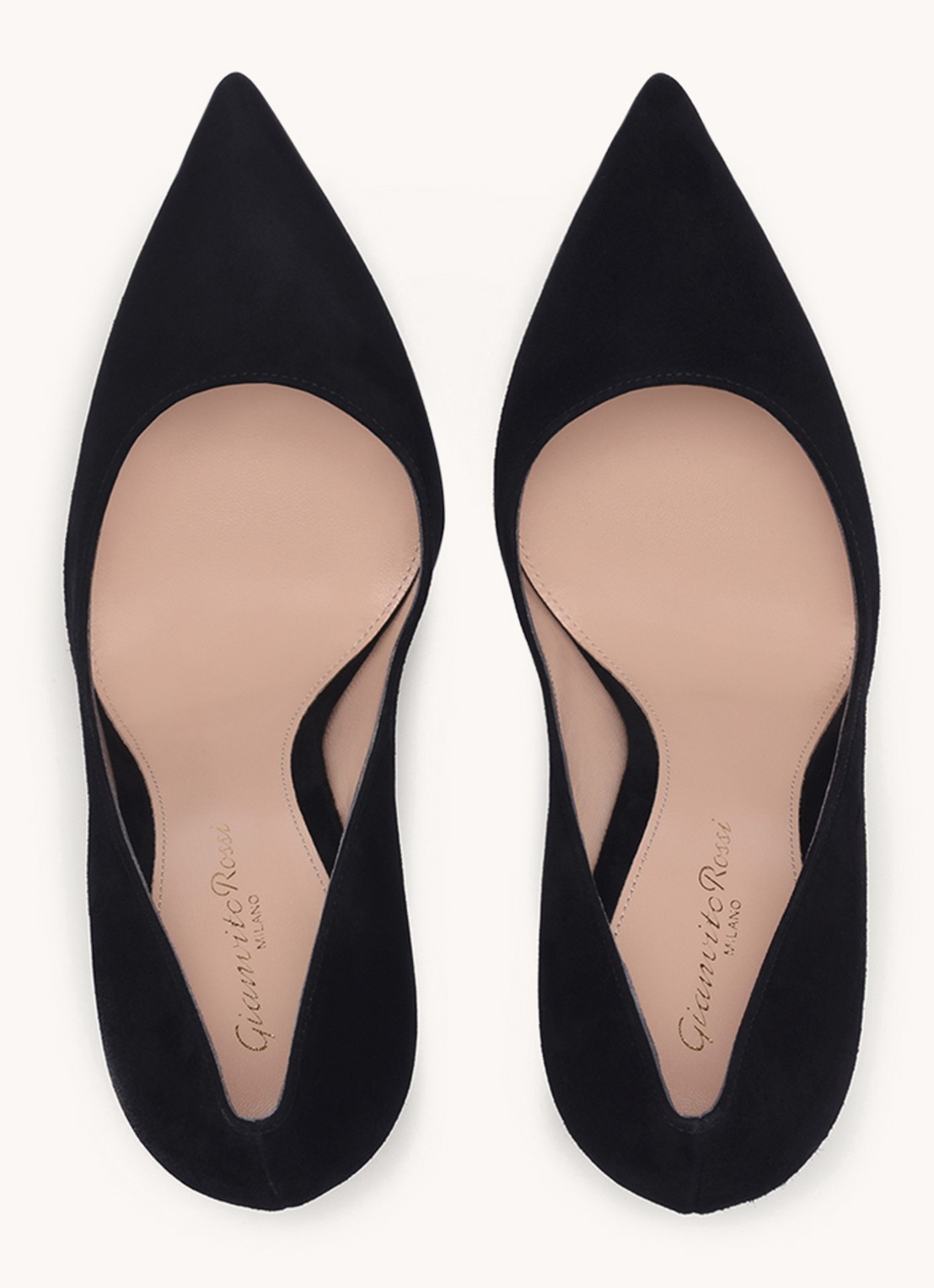 Gianvito Rossi Gianvito 105 pump van suède - detail zwart