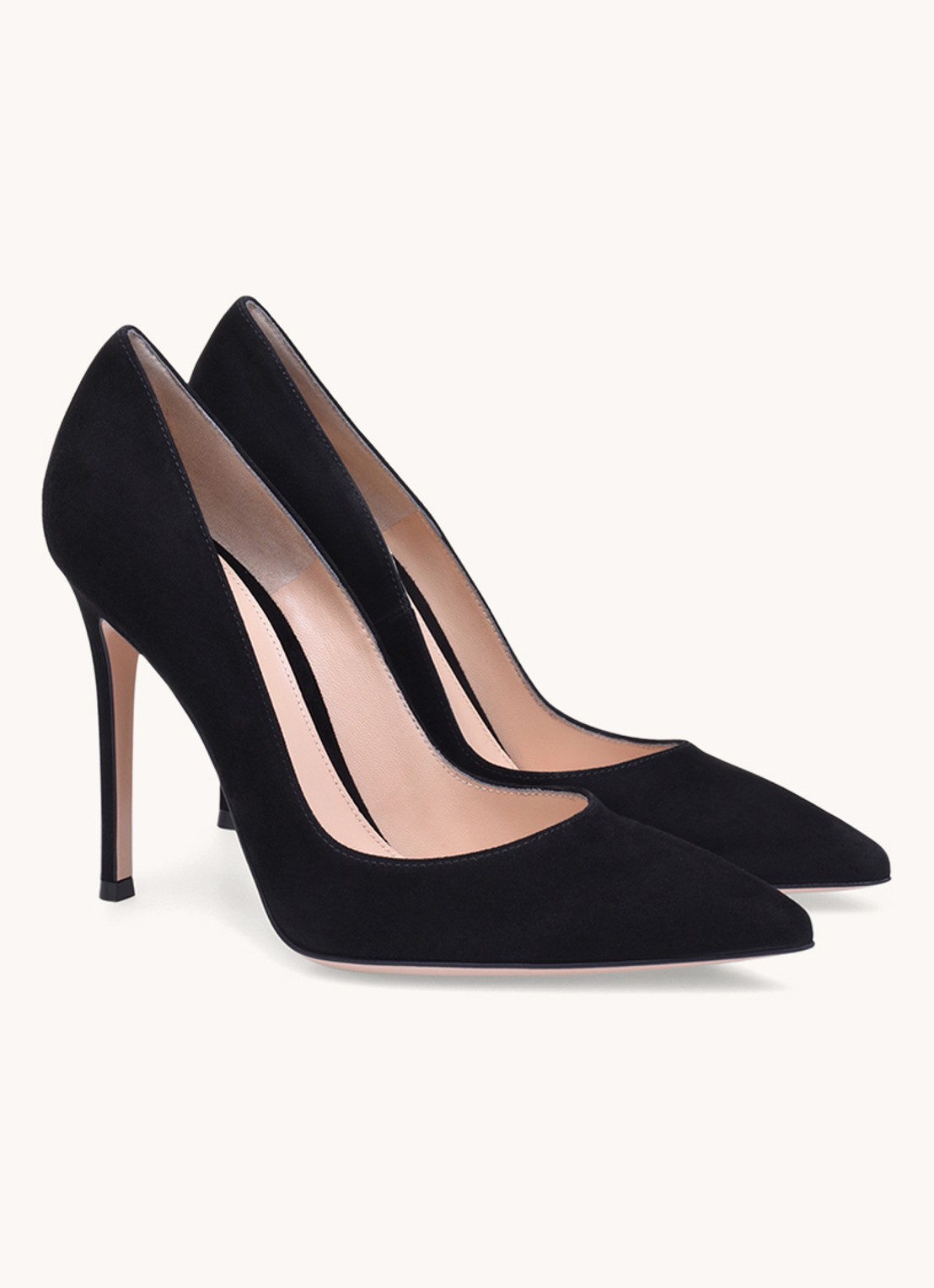 Gianvito Rossi Gianvito 105 pump van suède - voorkant 4 zwart