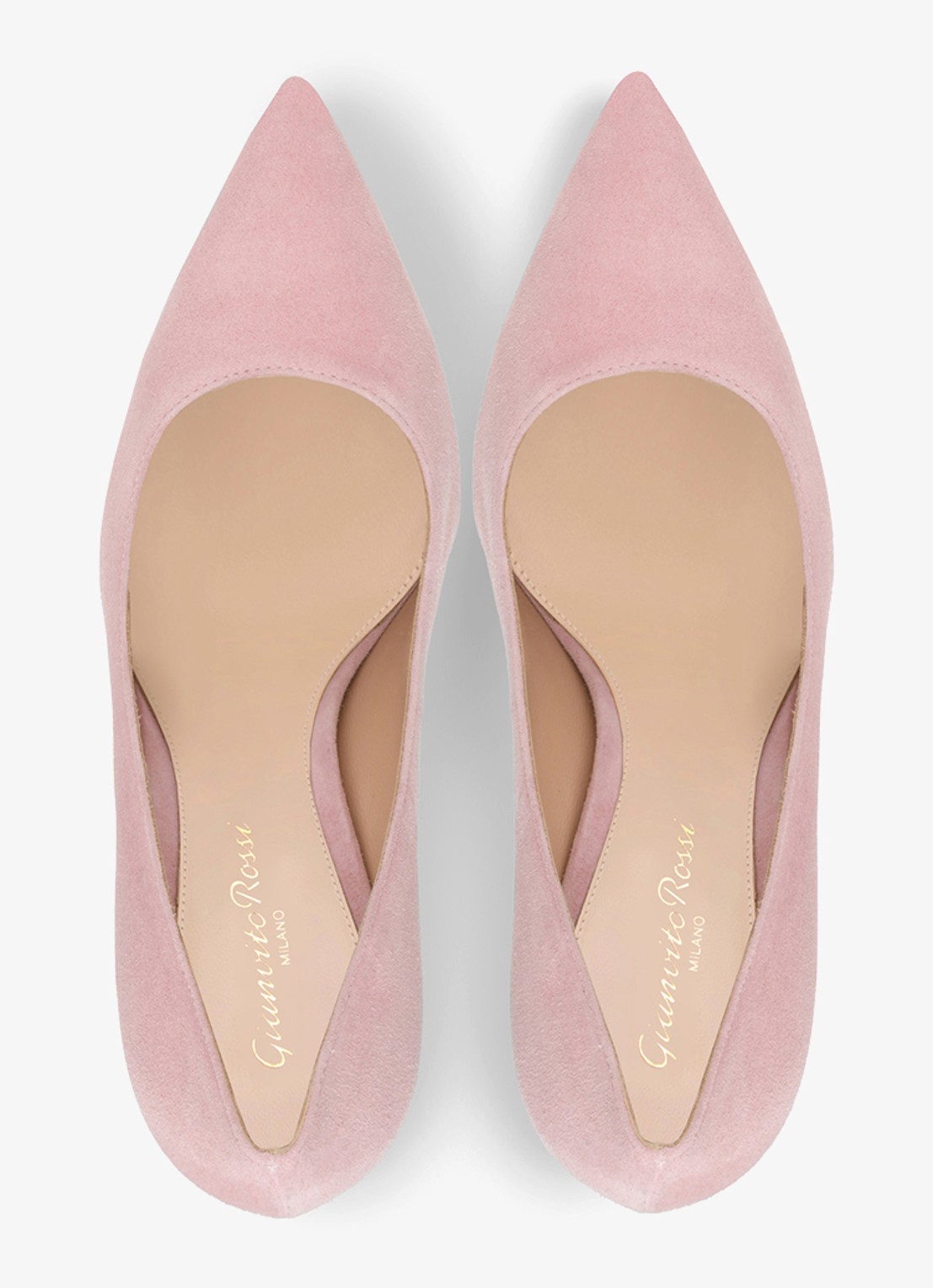 Gianvito Rossi Gianvito 105 pump van suède - detail roze