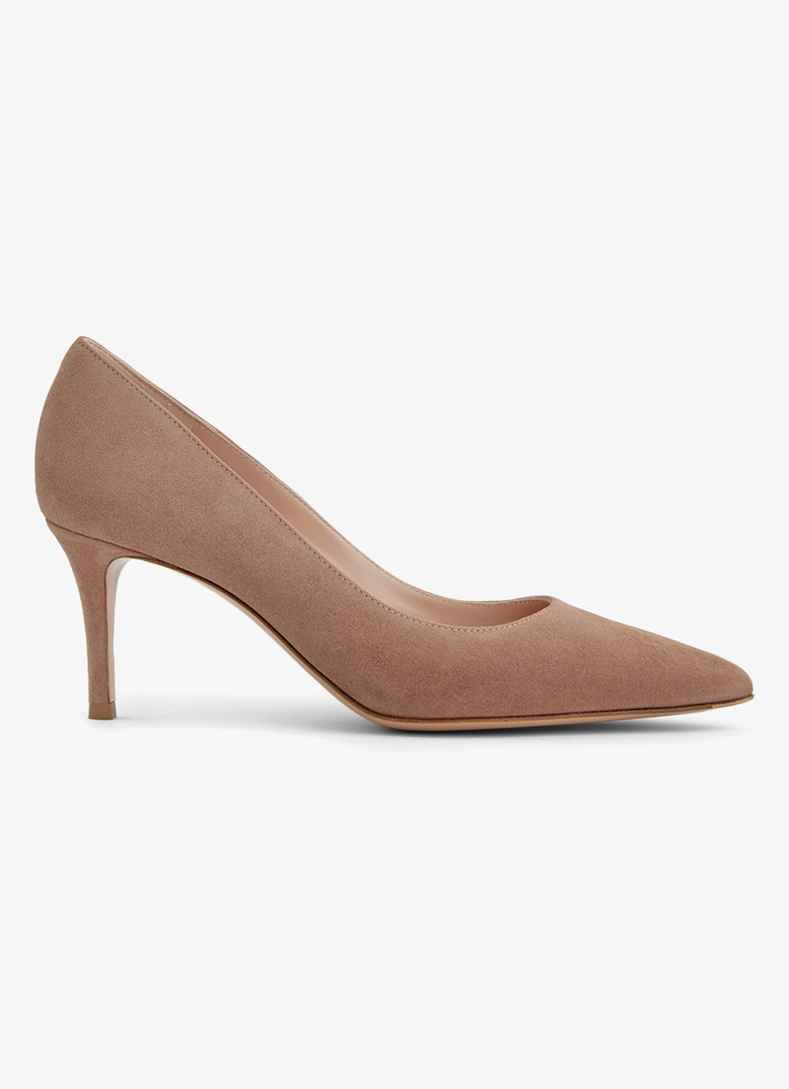 Gianvito Rossi Gianvito 70 pump van suède - voorkant 2 beige