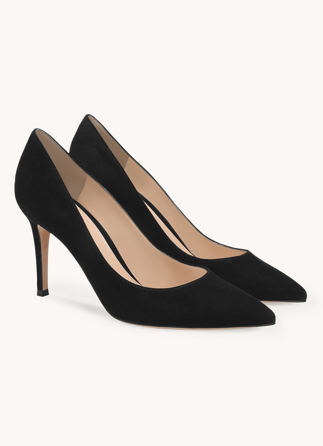 Gianvito Rossi Gianvito 85 pump van suède - voorkant 2 zwart
