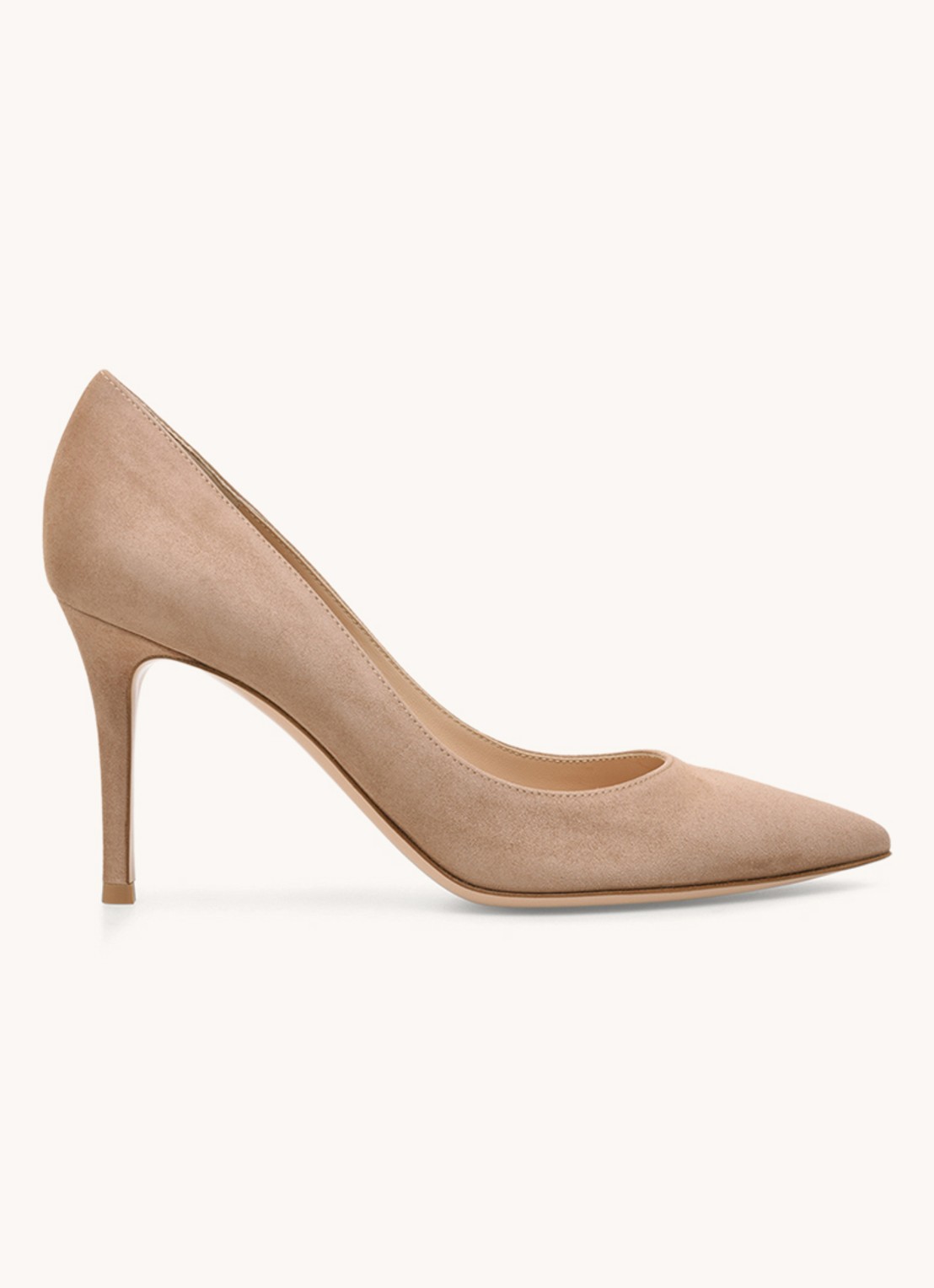 Gianvito Rossi Gianvito 85 pump van suède - voorkant donkerbeige