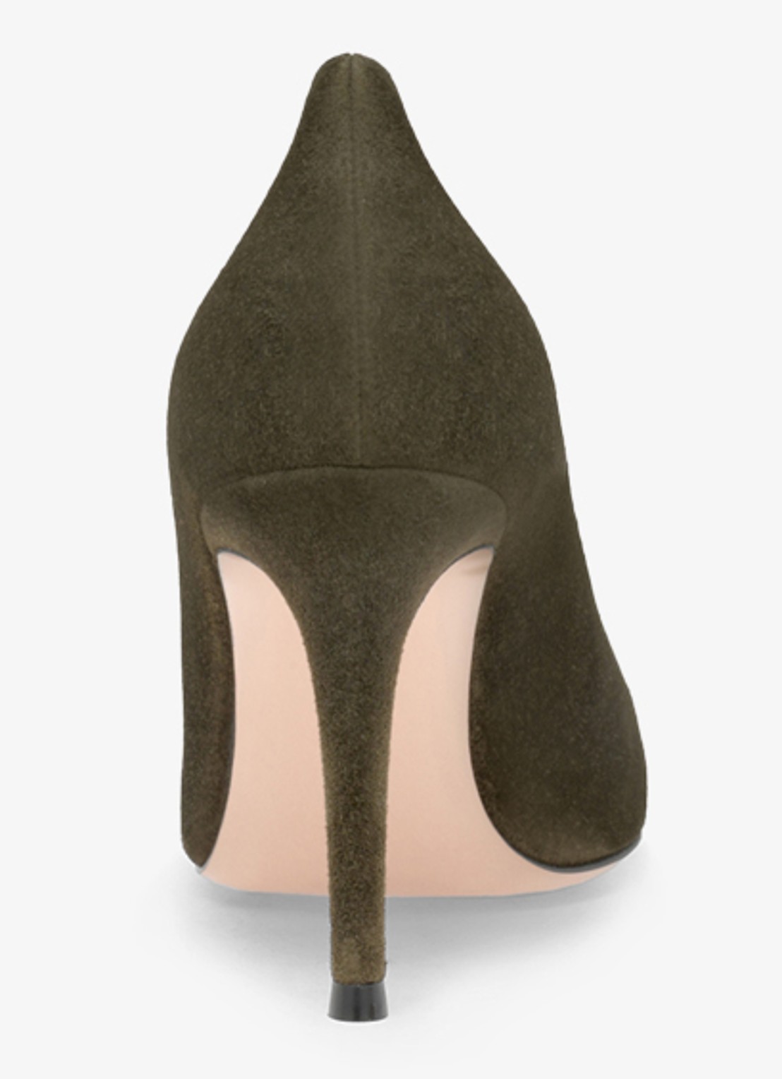 Gianvito Rossi Gianvito 85 pump van suède - achterkant olijfgroen