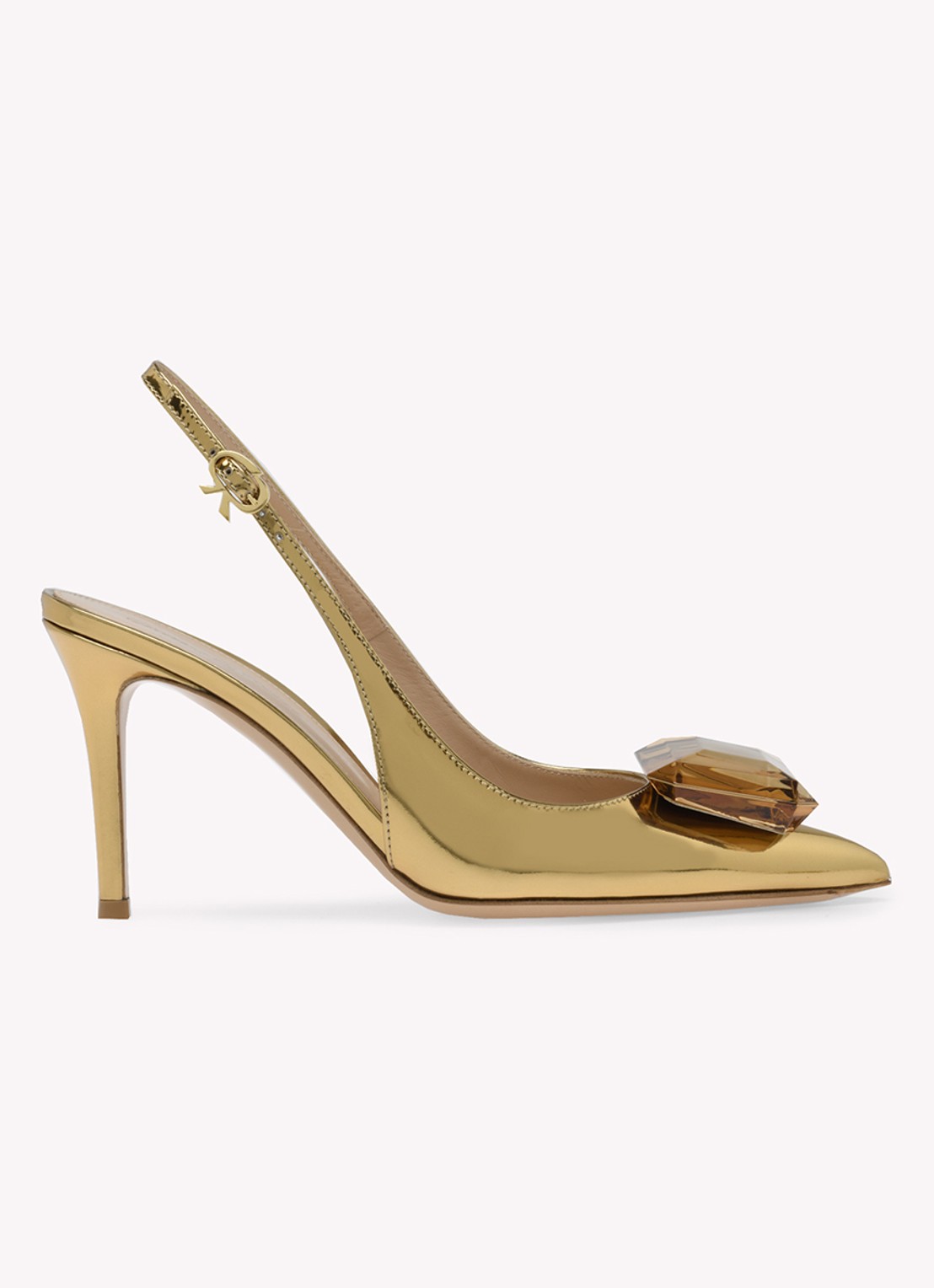 Gianvito Rossi Jaipur slingback van kalfsleer  - voorkant goud