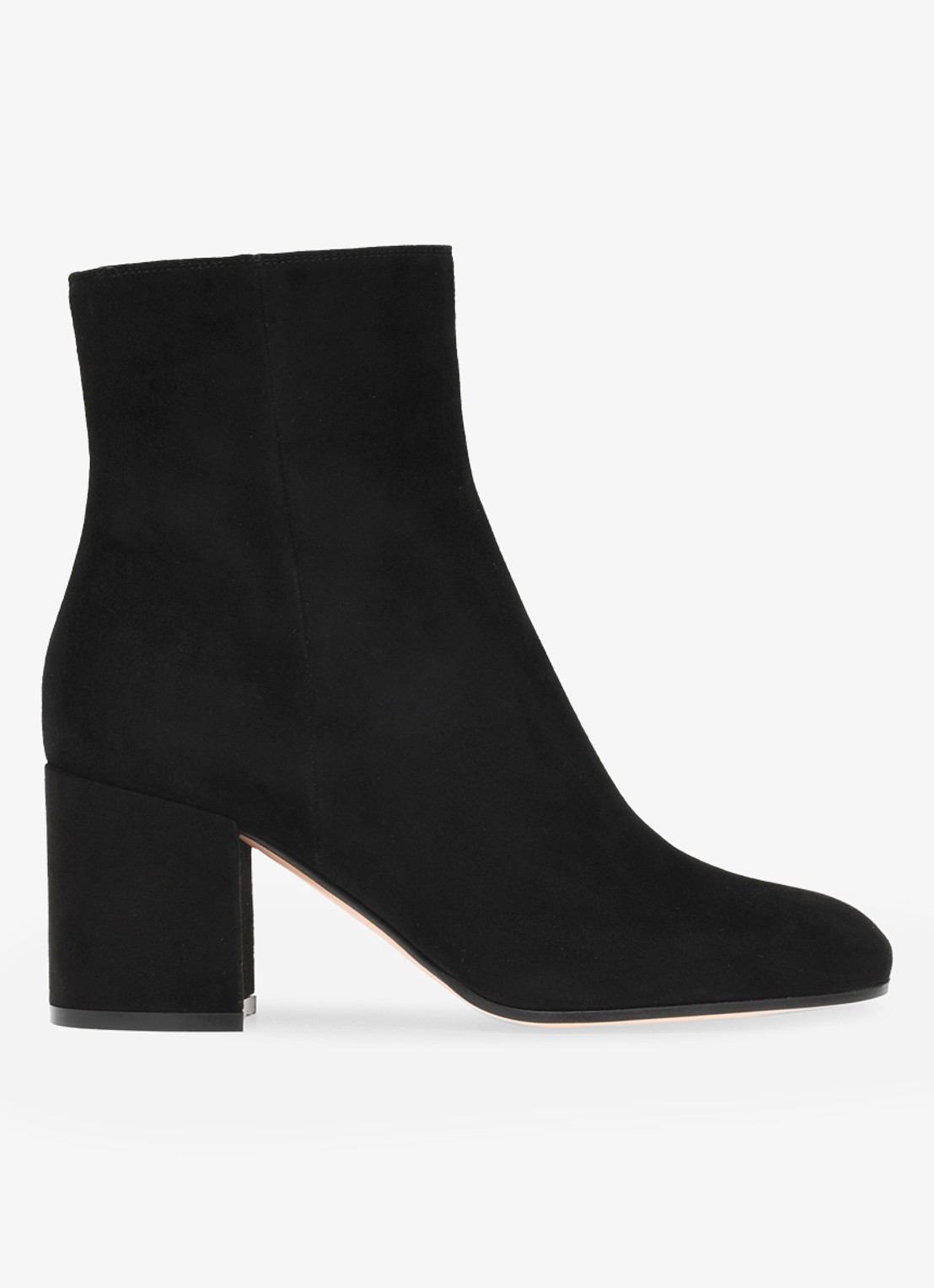 Gianvito Rossi Joelle enkellaarsje van suède - voorkant 3 zwart