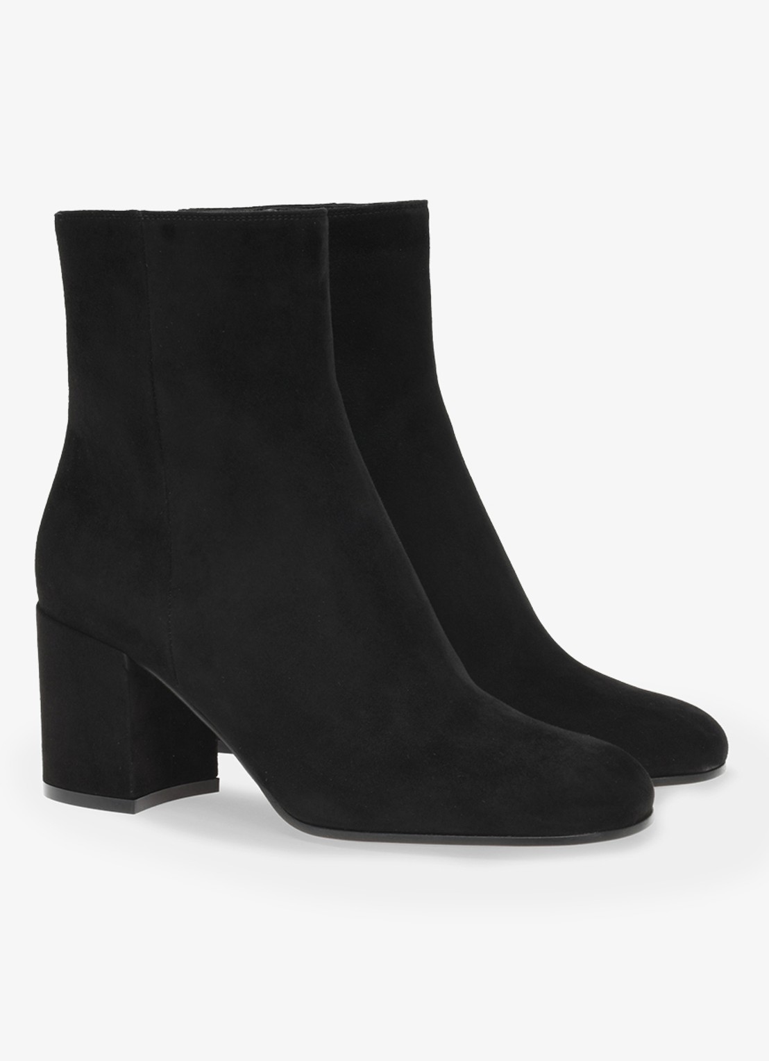 Gianvito Rossi Joelle enkellaarsje van suède - voorkant 4 zwart