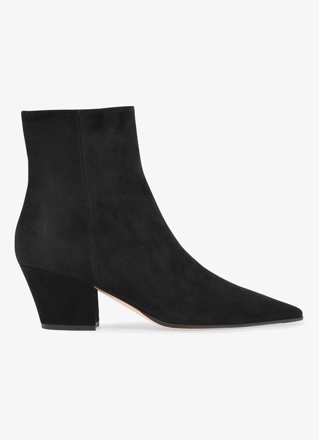 Gianvito Rossi Keinna Bootie 55 enkellaarsje van suède - voorkant zwart