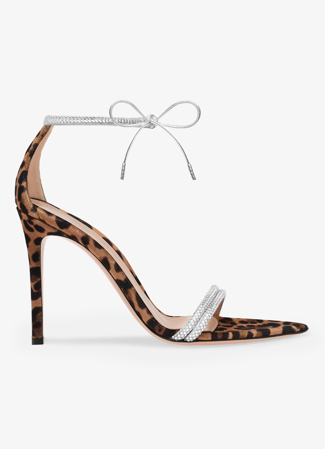 Gianvito Rossi Montecarlo sandalette met leren details en strass - voorkant 3 bruin