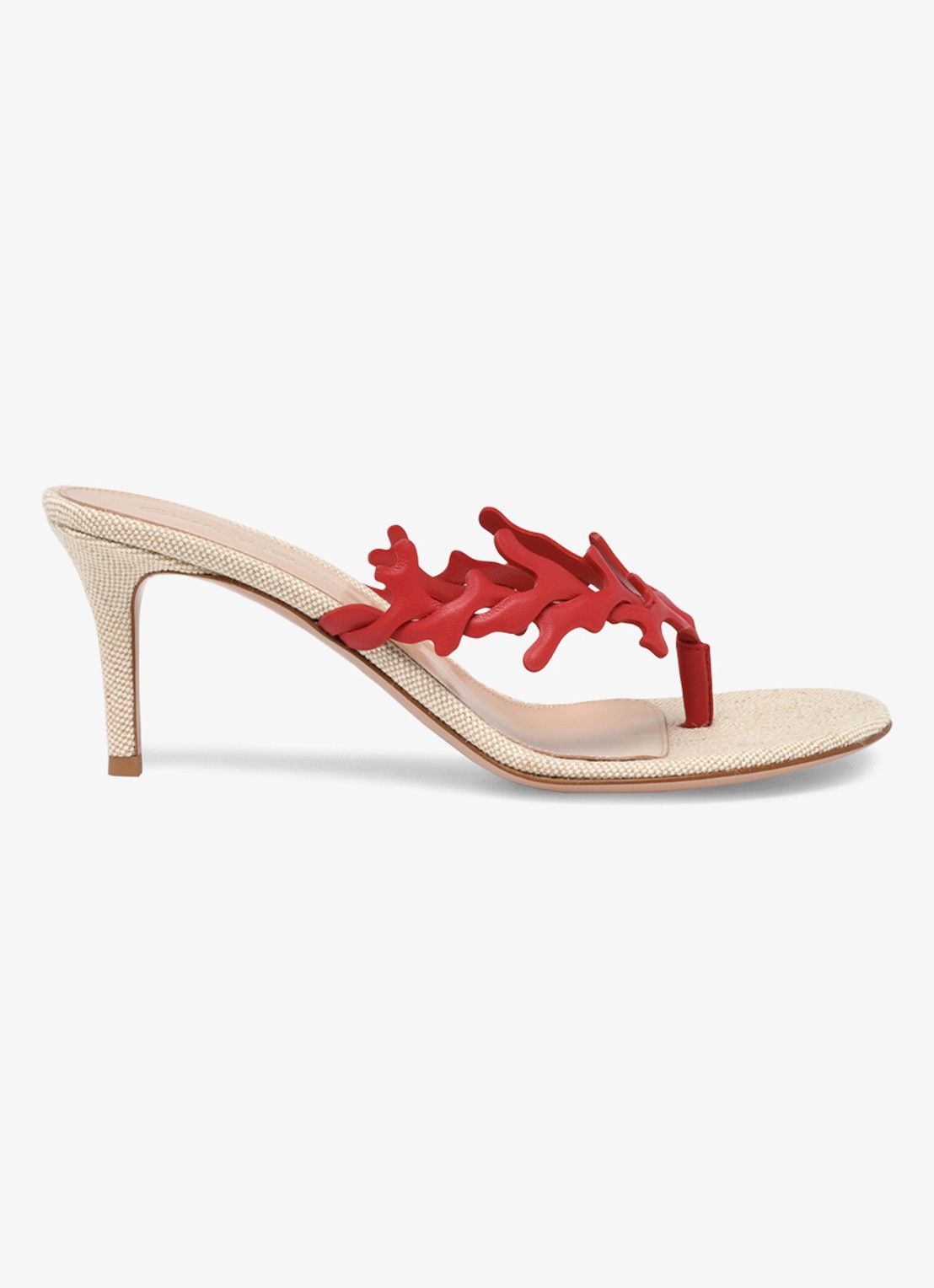 Gianvito Rossi Ocean Thong sandalette van leer - voorkant rood