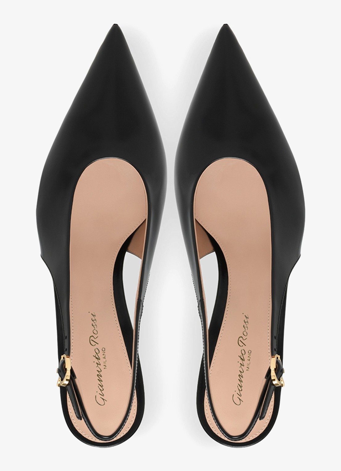 Gianvito Rossi Robbie slingback van kalfsleer - detail 3 zwart