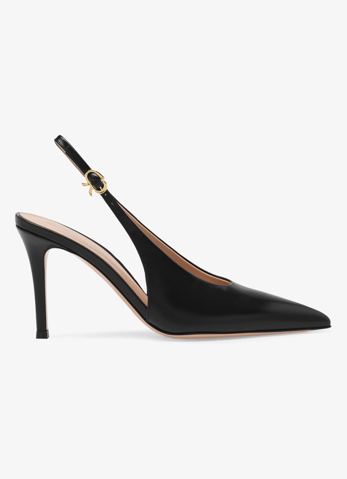 Gianvito Rossi Robbie slingback van kalfsleer - voorkant zwart