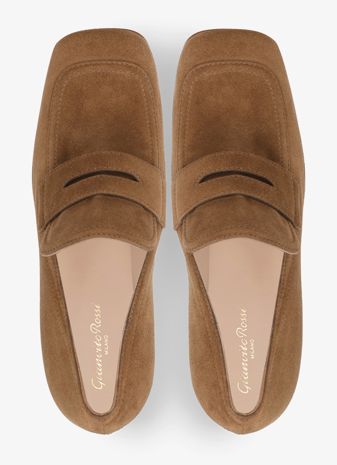 Gianvito Rossi Rouen 45 mocassin van suède - detail 4 bruin