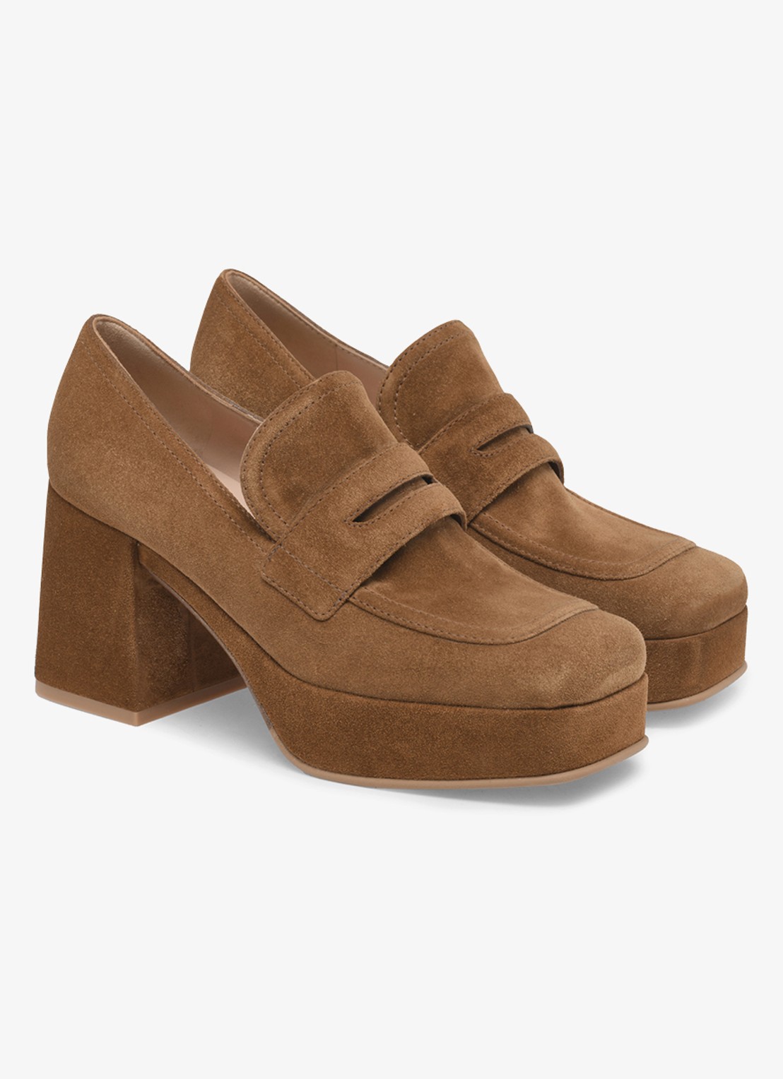 Gianvito Rossi Rouen 45 mocassin van suède - voorkant 3 bruin