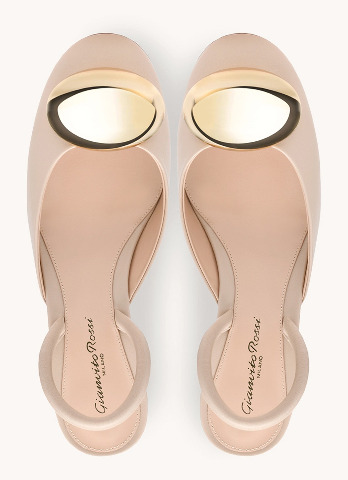 Gianvito Rossi Sphera 45 slingback van lamsleer - achterkant 3 creme
