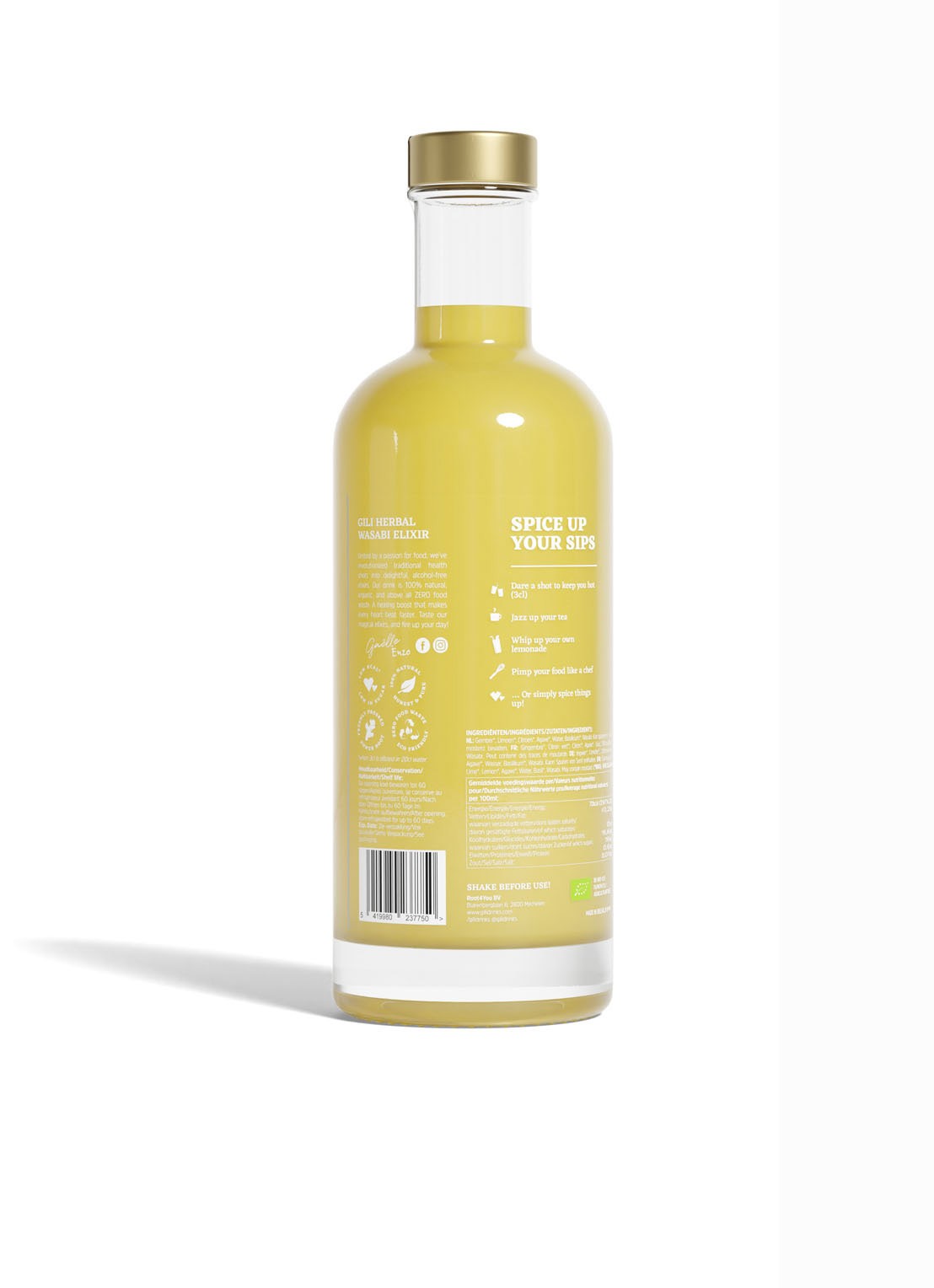 GiLi Kruidige Wasabi Elixer 500 ml - achterkant undefined
