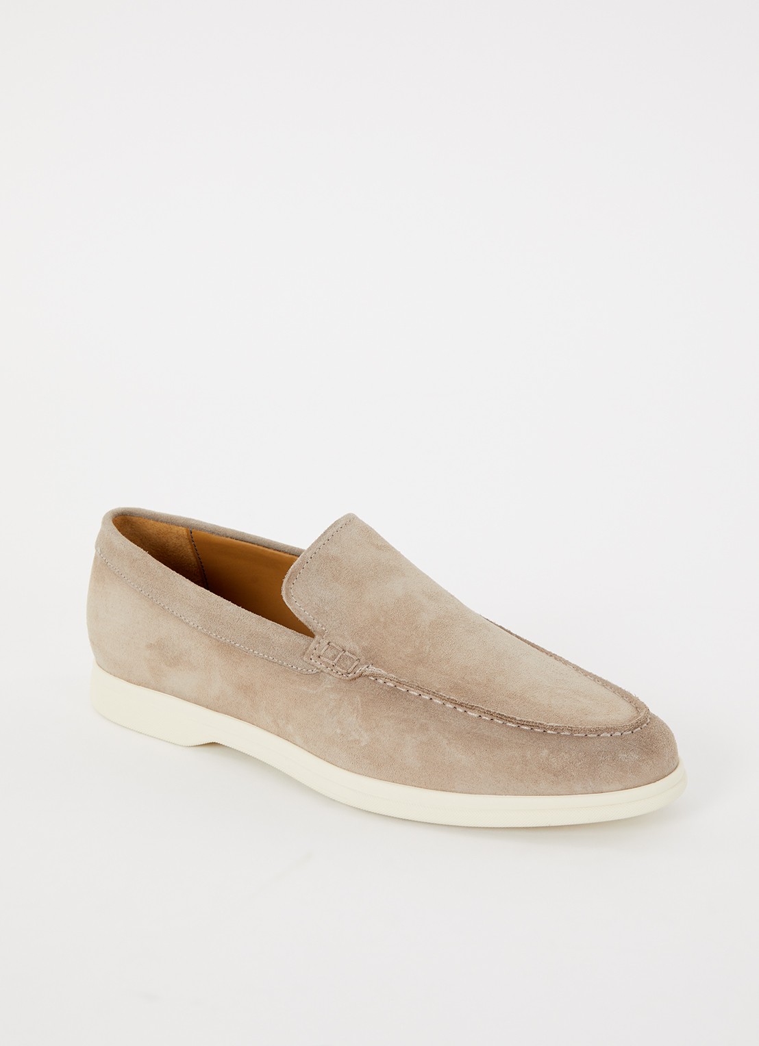 Giorgio Basic slip-on van suède - voorkant 5 zand