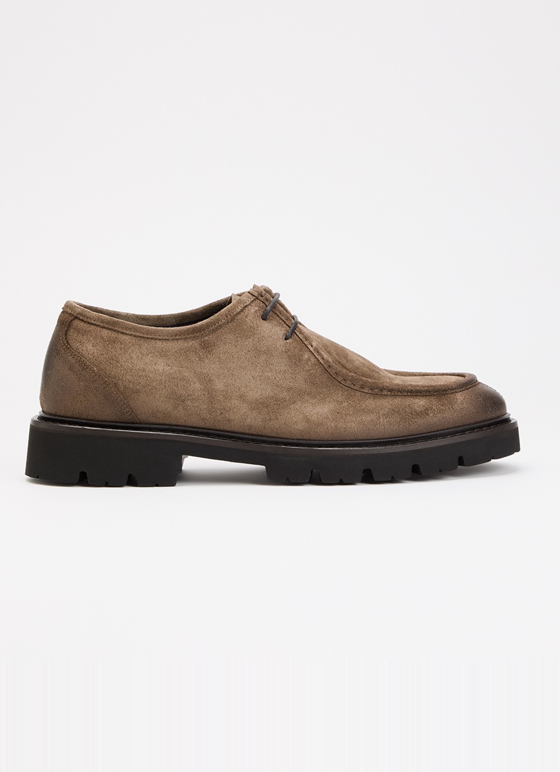 Giorgio Casual veterschoen van suède - voorkant taupe