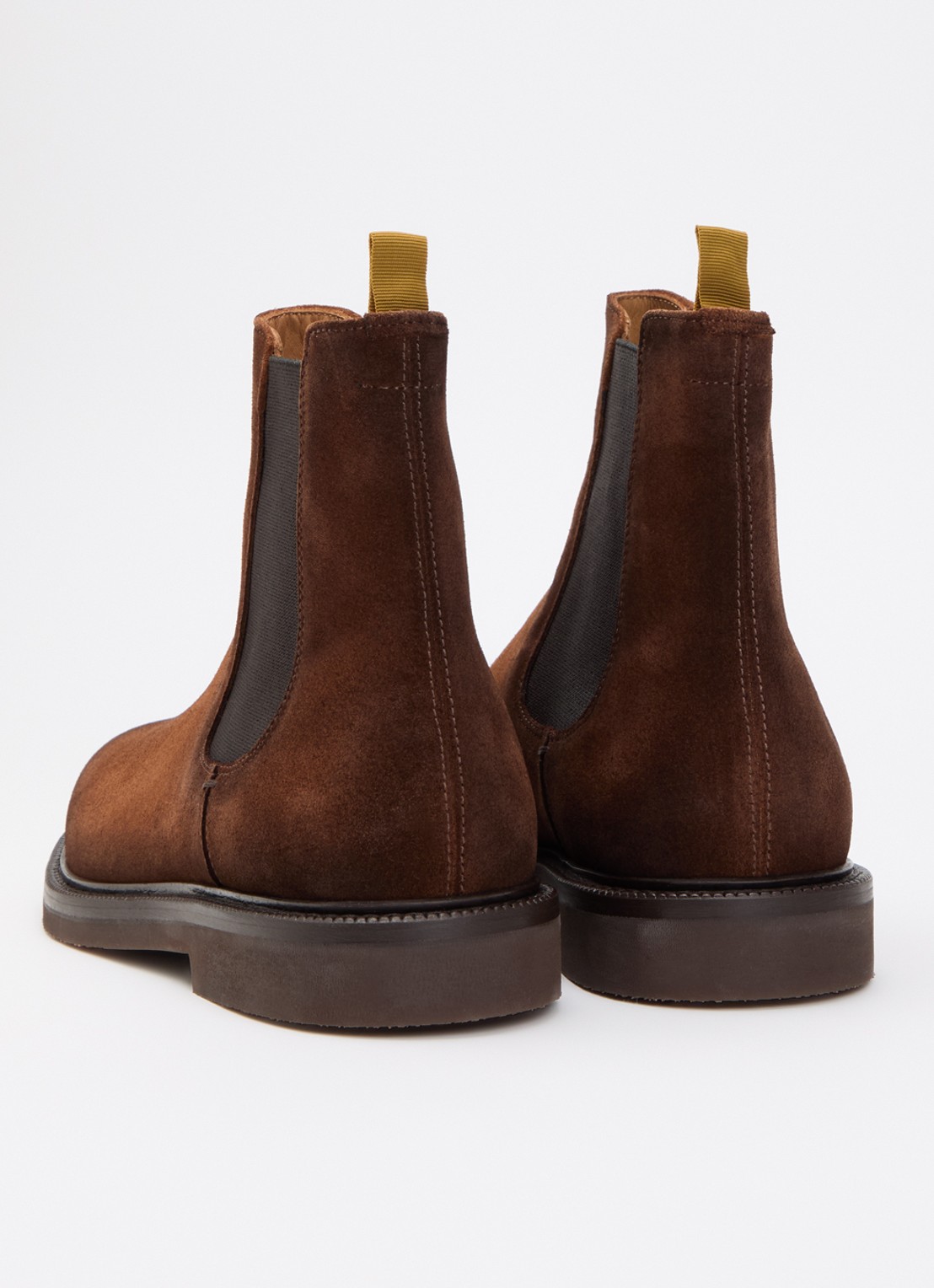 Giorgio Chelsea boot van suède - achterkant cognac