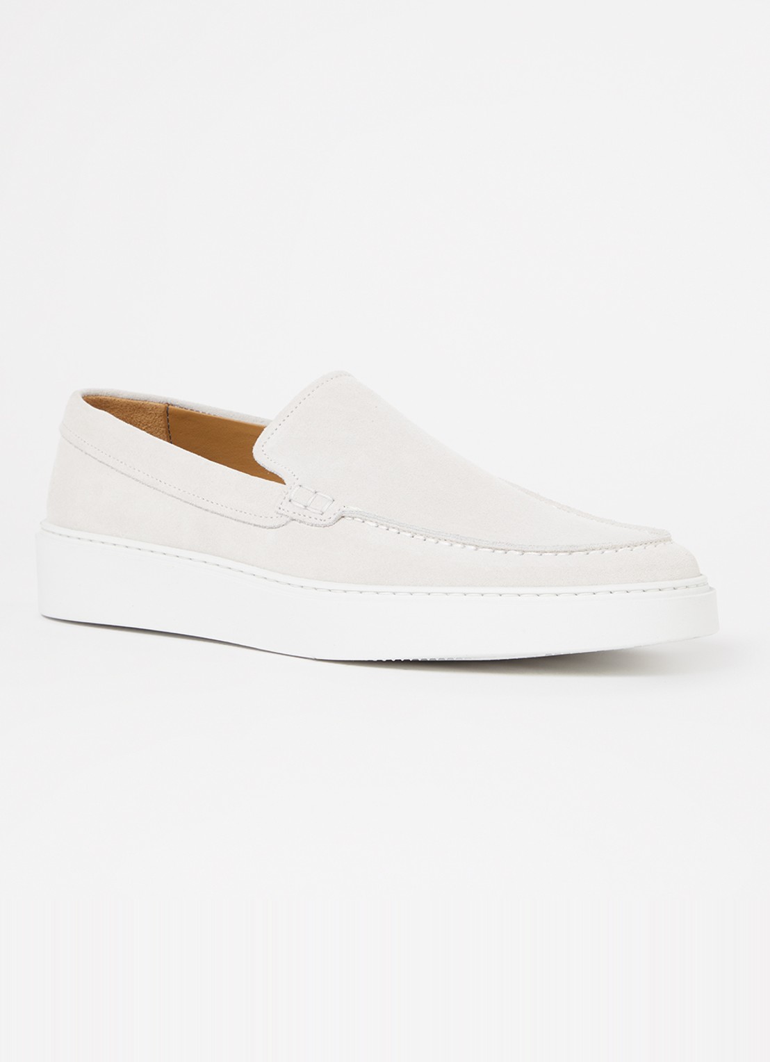 Giorgio Clean Cup Loafer van suède - voorkant beige