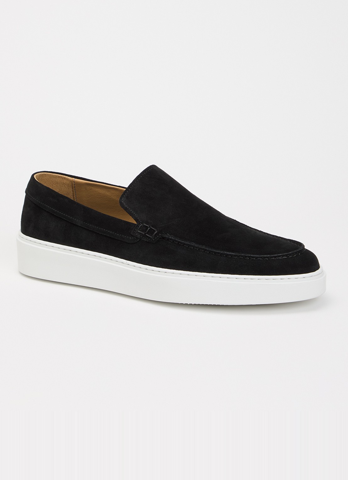 Giorgio Clean Cup slip-on van suède - voorkant 5 zwart