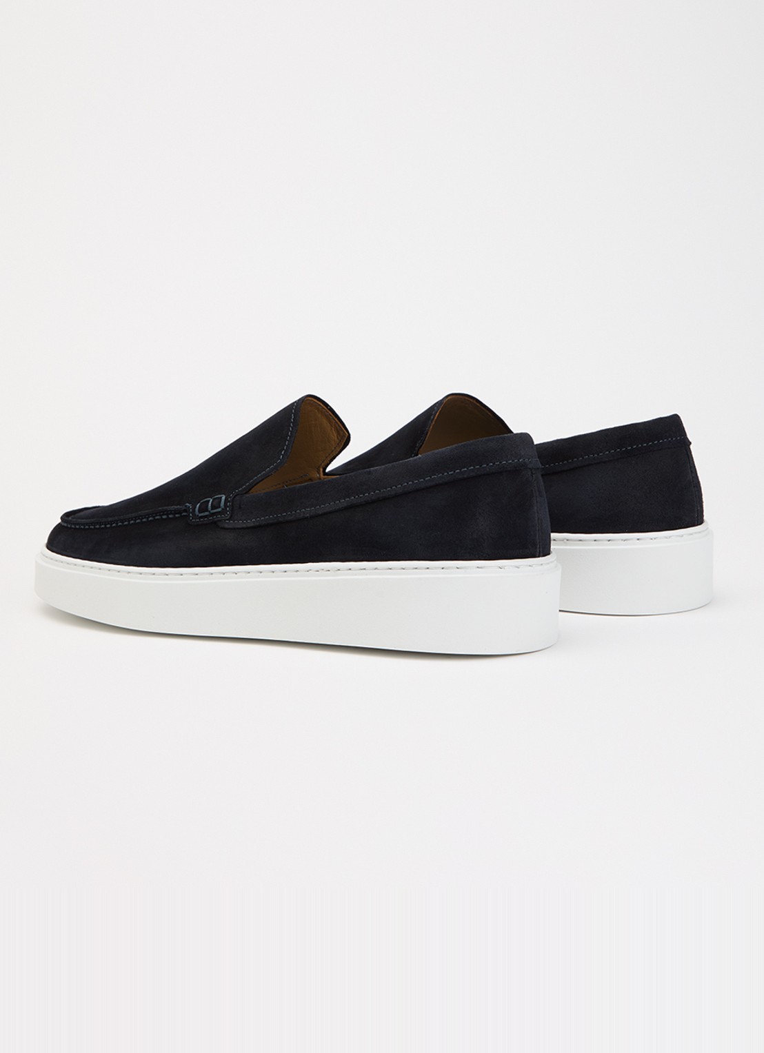 Giorgio Clean Cup slip-on van suède - achterkant donkerblauw