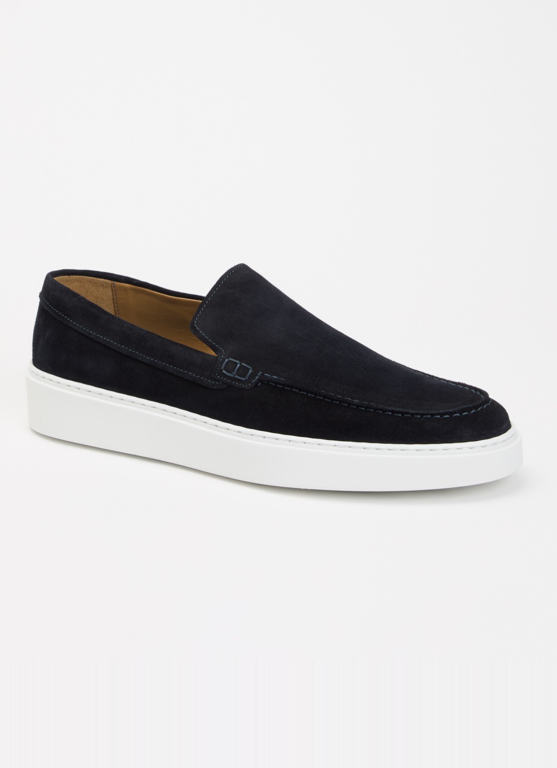 Giorgio Clean Cup slip-on van suède - voorkant 5 donkerblauw