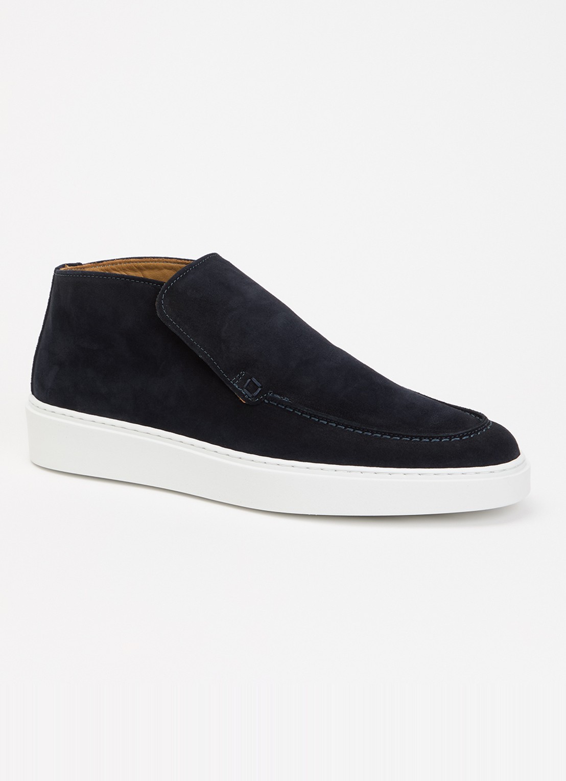 Giorgio Clean Cup slip-on van suède - voorkant 4 donkerblauw