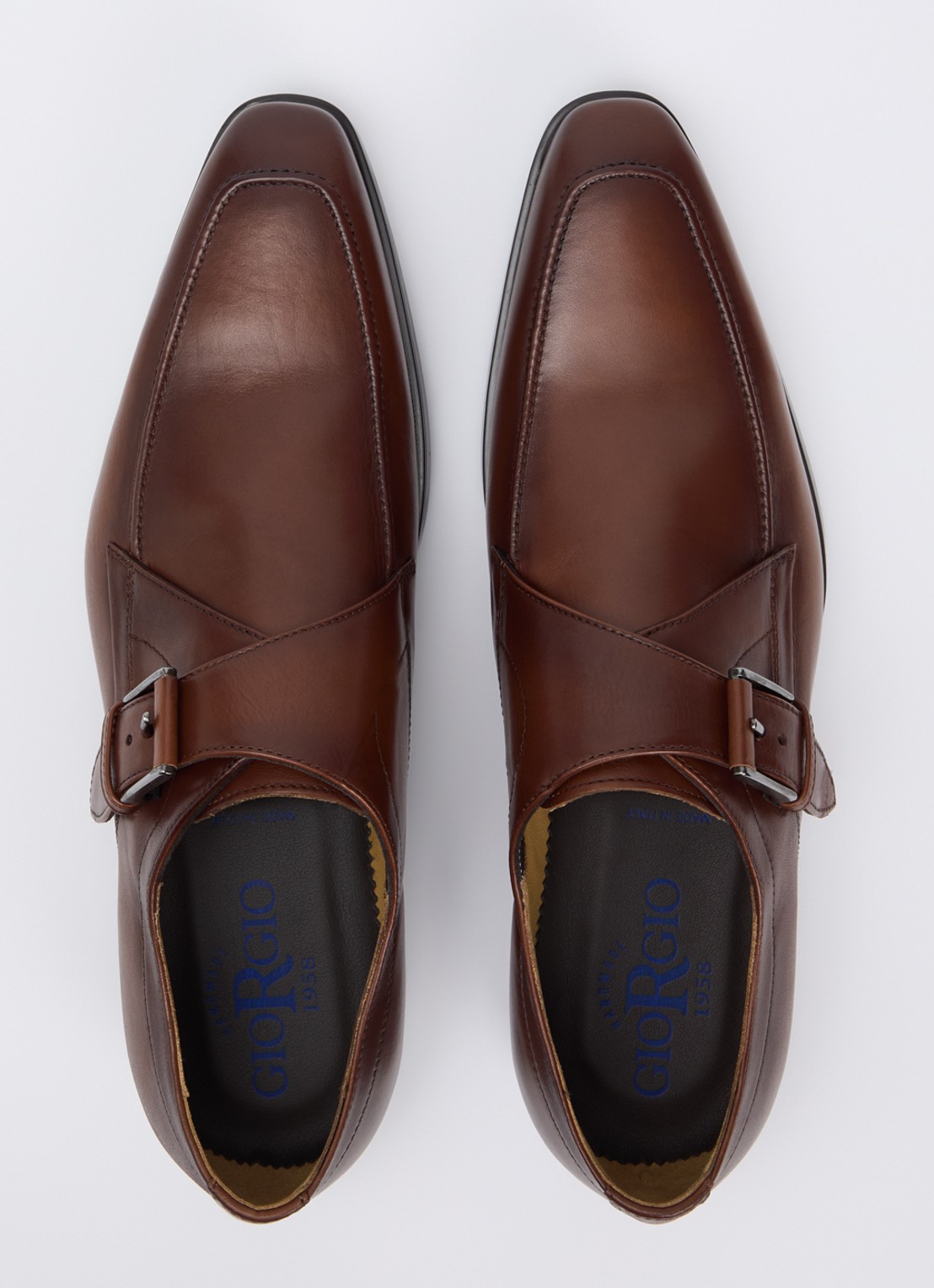 Giorgio Gespschoen van leer - detail 3 cognac
