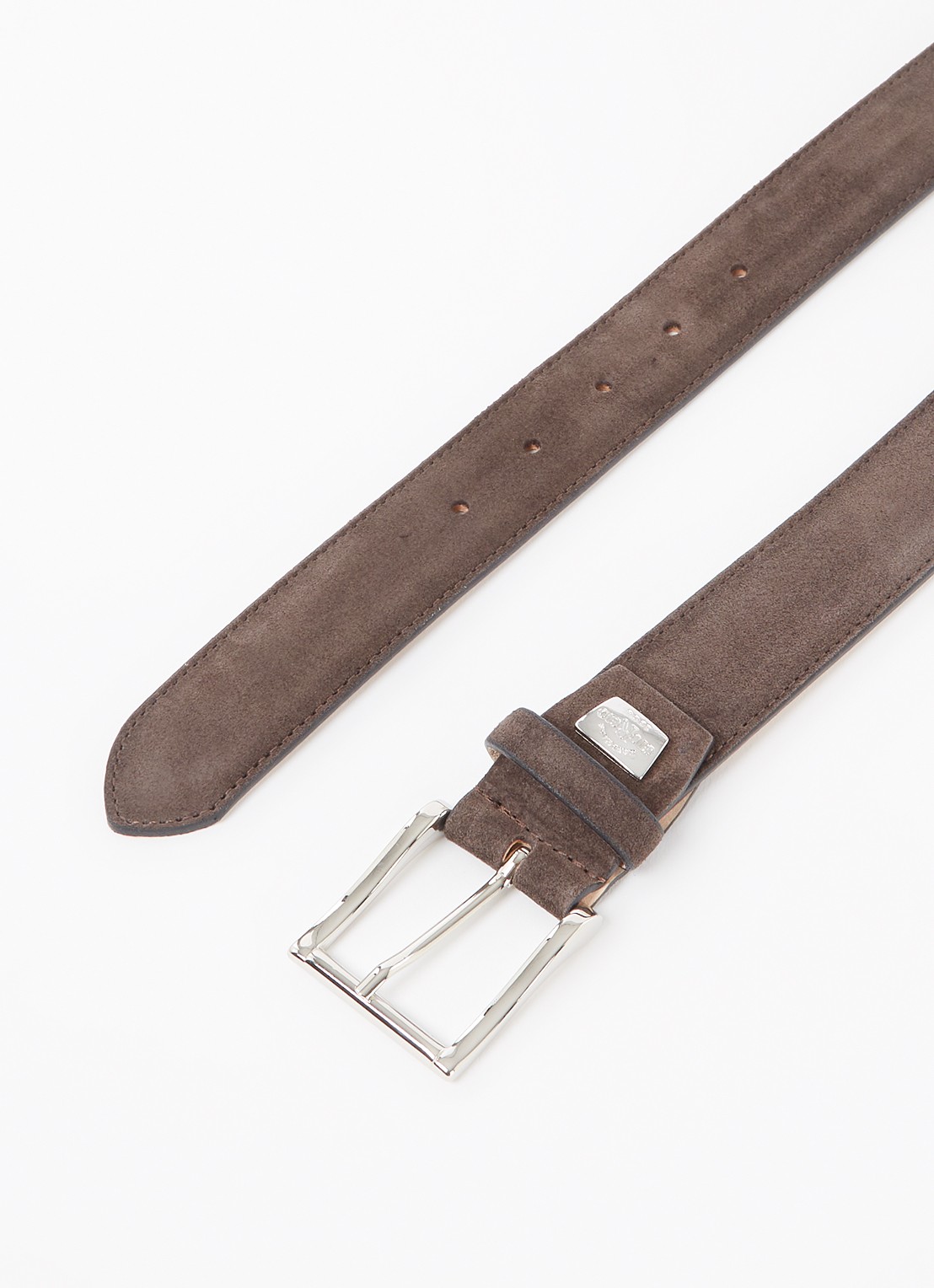 Giorgio Lightboy riem van suède  - detail donkerbruin
