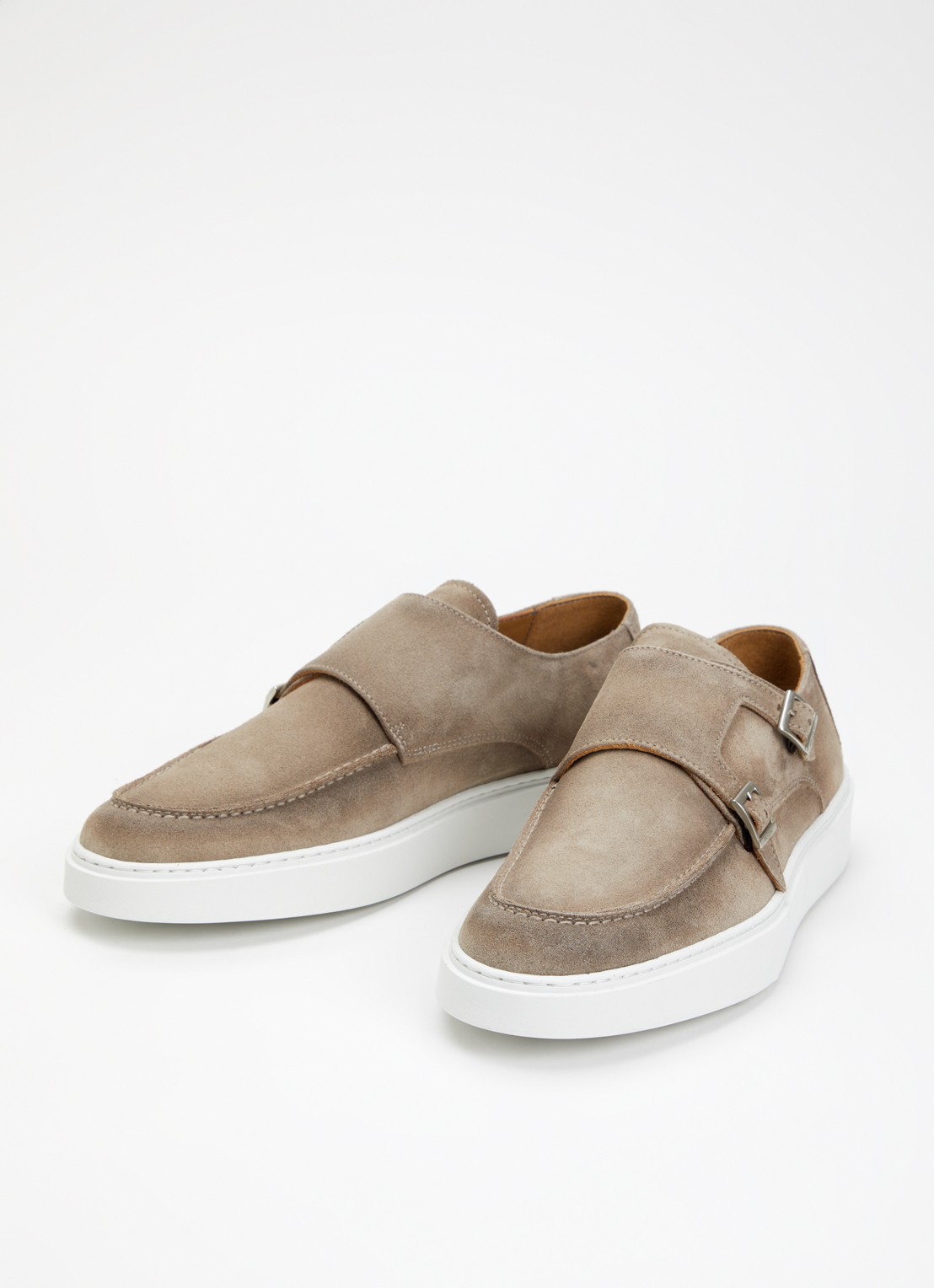 Giorgio Loafer van suède met gespdetail - detail 3 zand