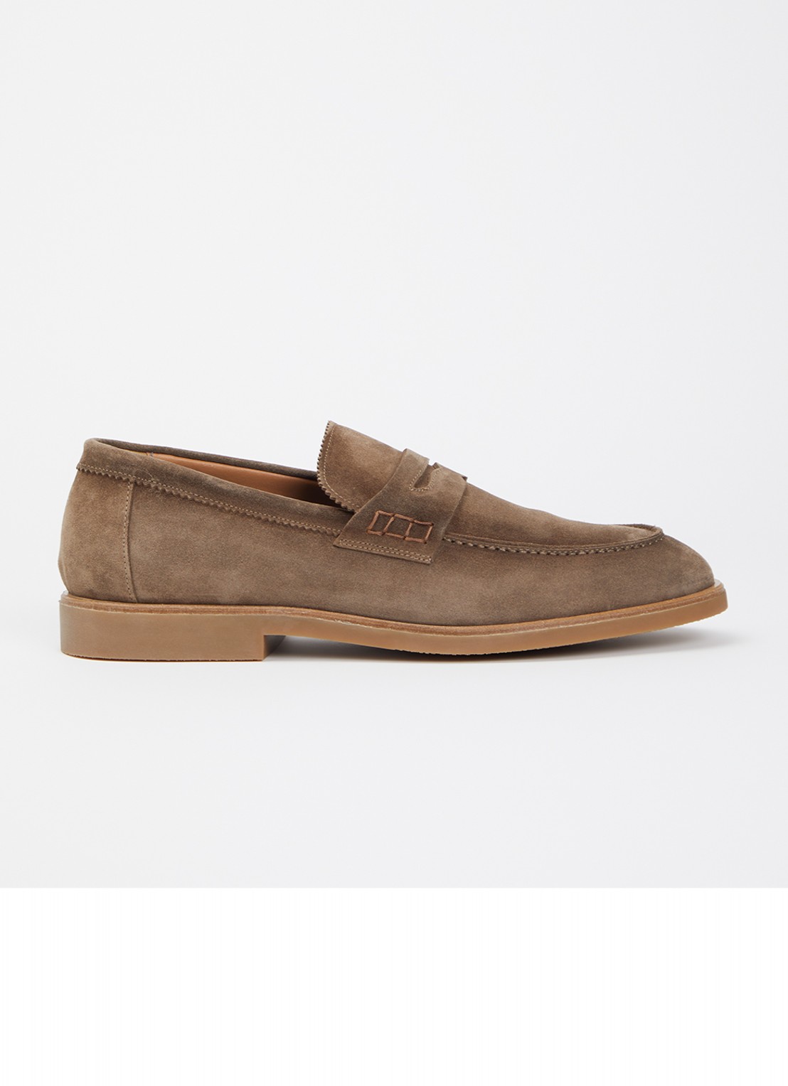 Giorgio Loafer van suède - voorkant taupe