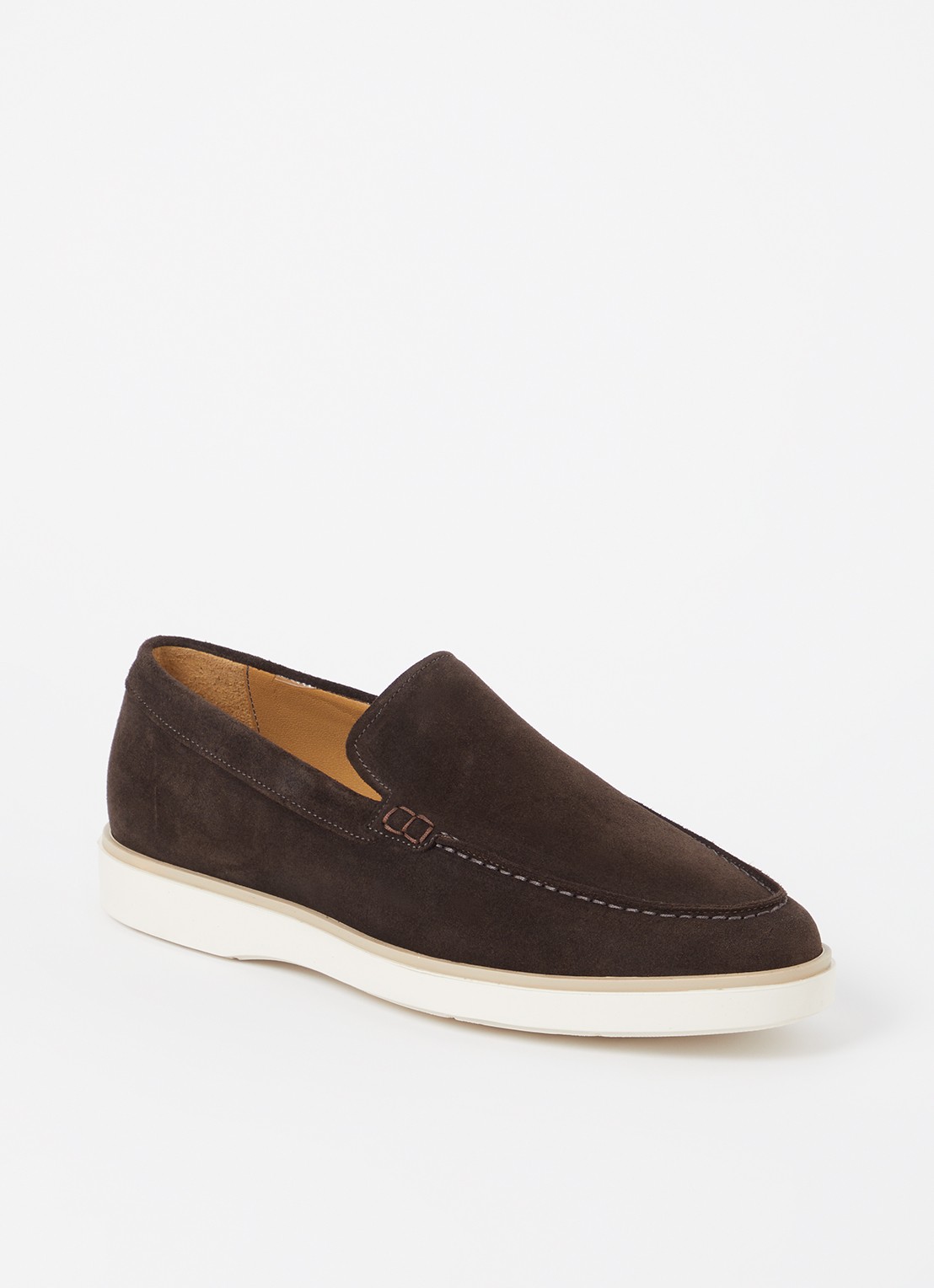 Giorgio Loafer van suéde  - voorkant 6 donkerbruin