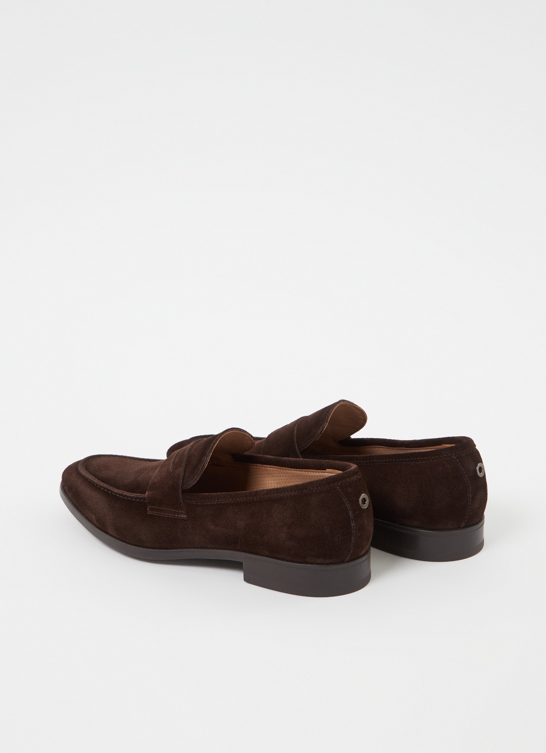 Giorgio Penny loafer van suède - detail 3 donkerbruin