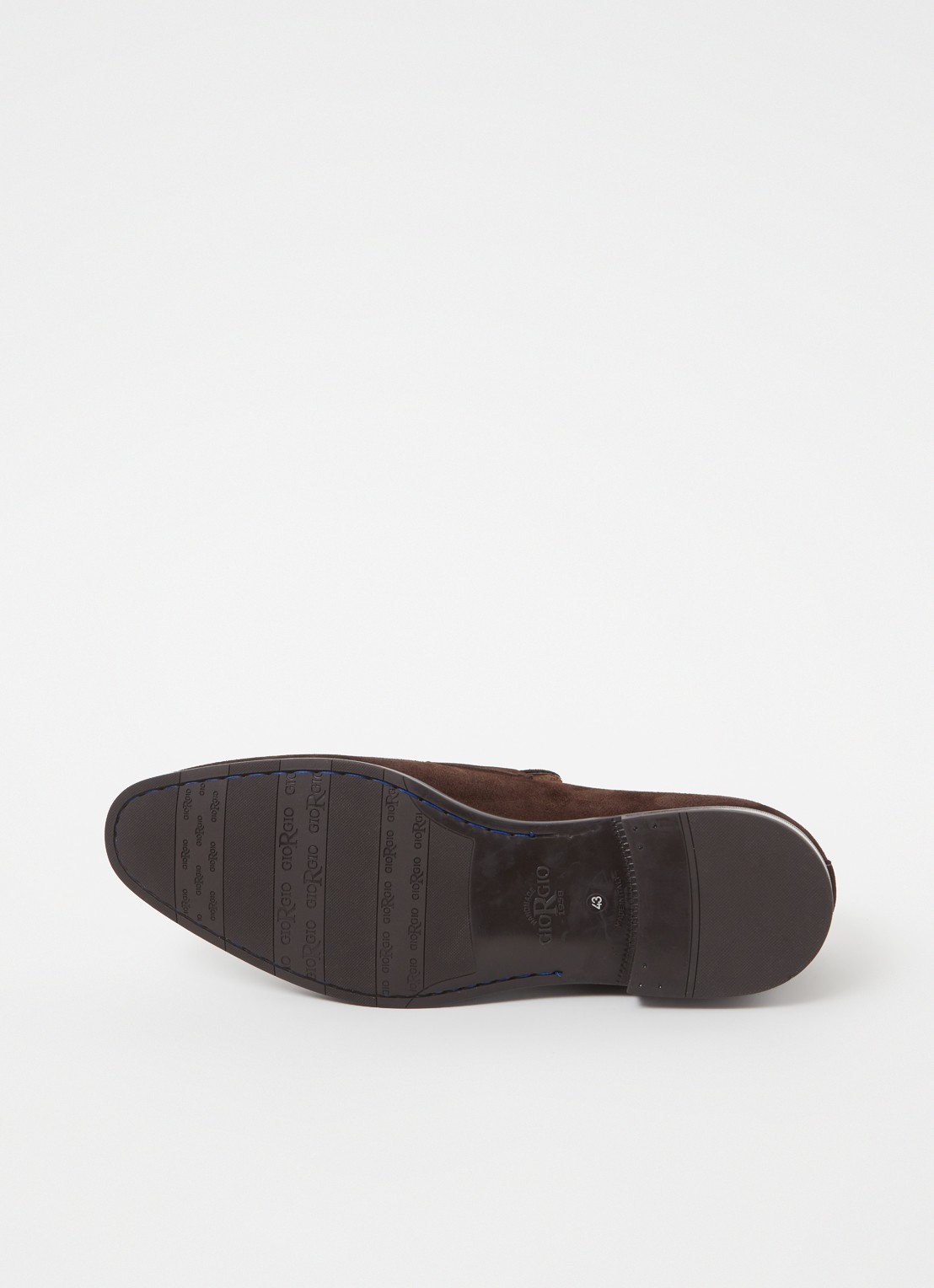 Giorgio Penny loafer van suède - detail 5 donkerbruin