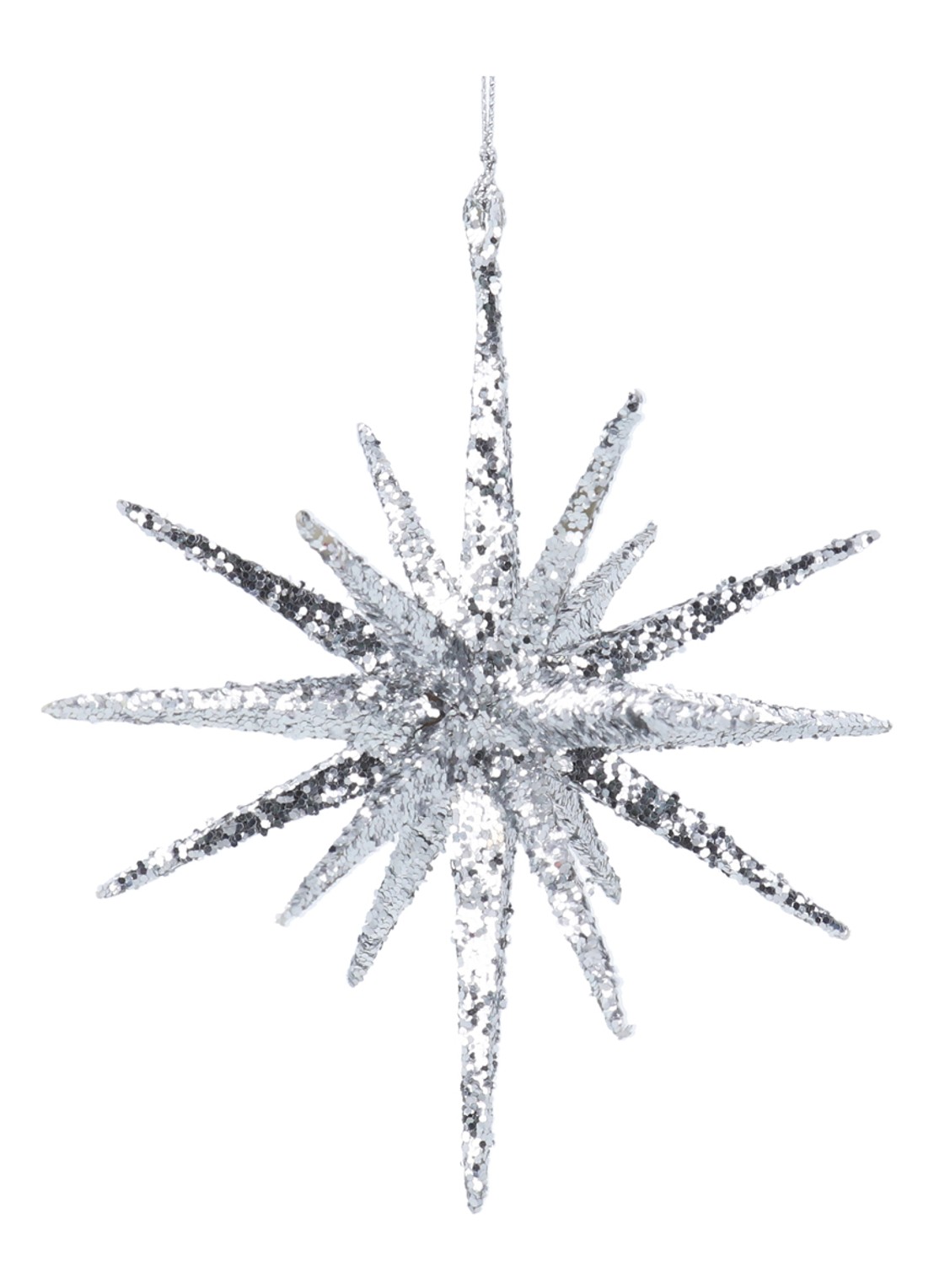 Gisela Graham Bethlehem Ste kersthanger 15 cm - voorkant zilver