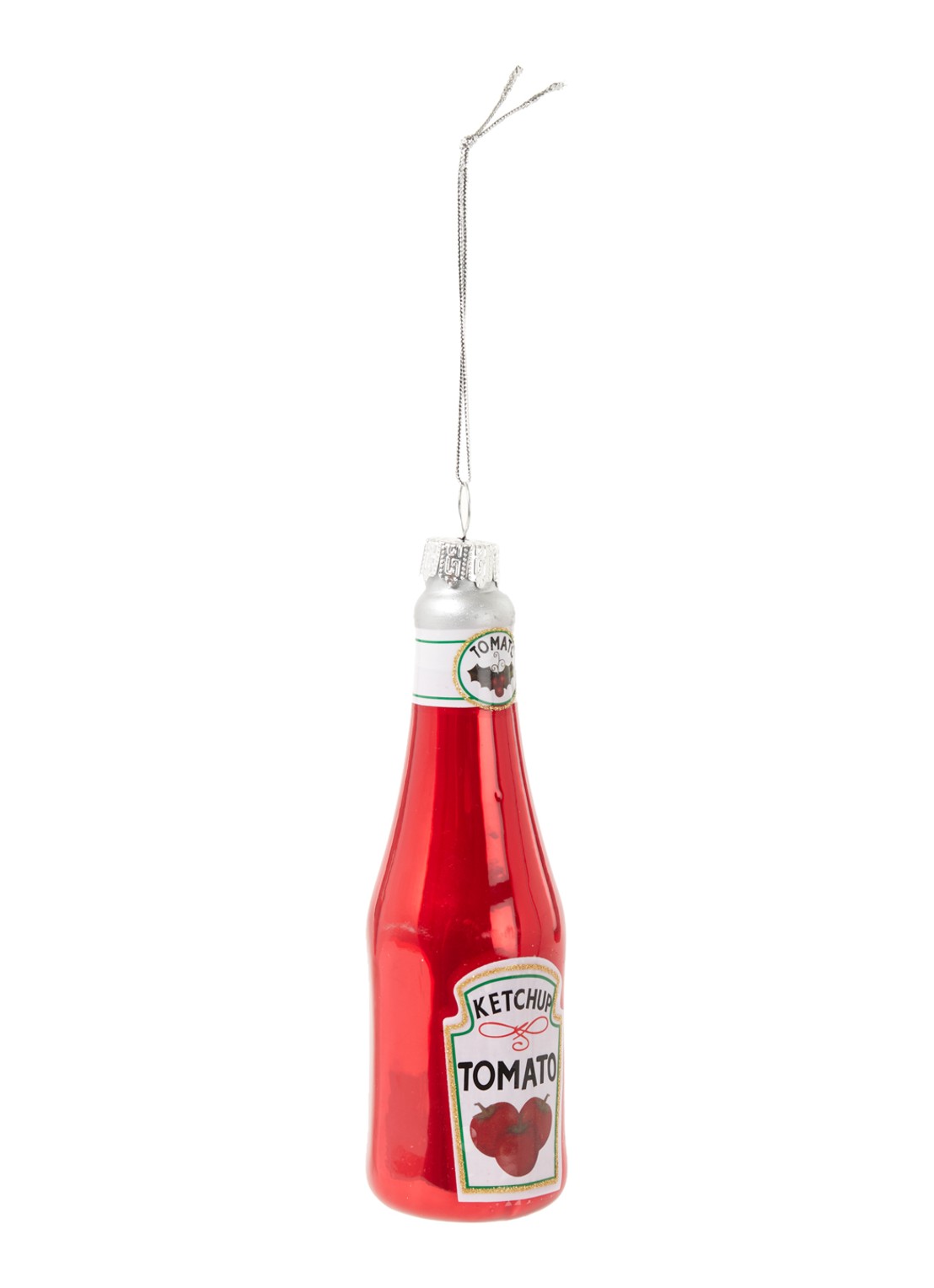 Gisela Graham Bottle of Ketchup kersthanger 13 cm - voorkant 2 steenrood