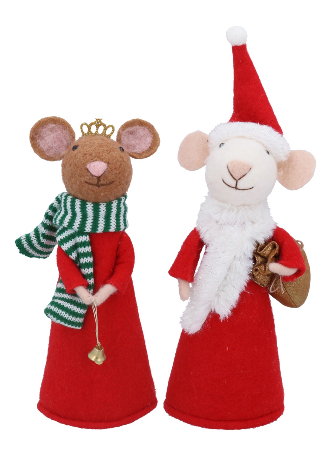 Gisela Graham Muis piek 27 cm set van 2 - voorkant rood