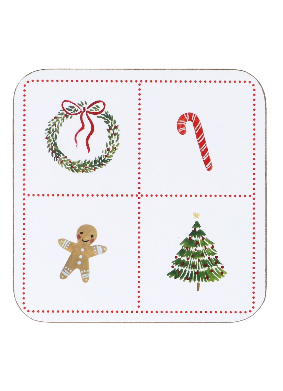 Gisela Graham Nordic Icons onderzetter set van 4 - voorkant wit