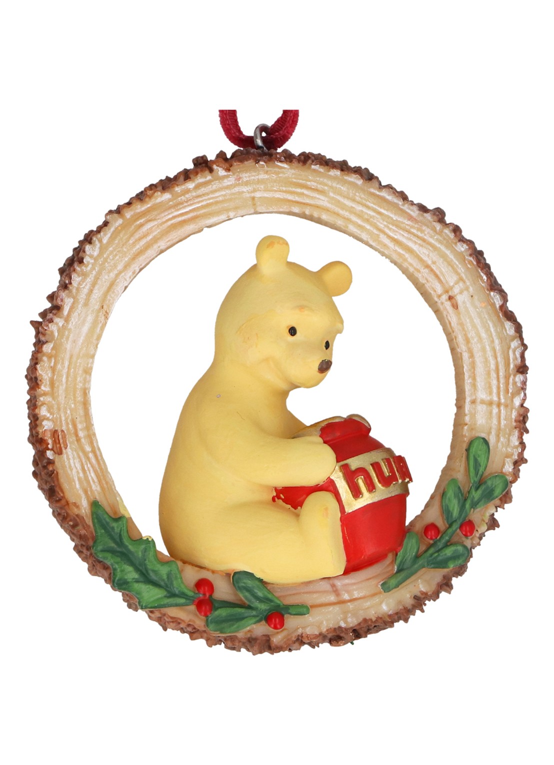 Gisela Graham Winnie-The-Pooh kersthanger 7 cm - voorkant geel