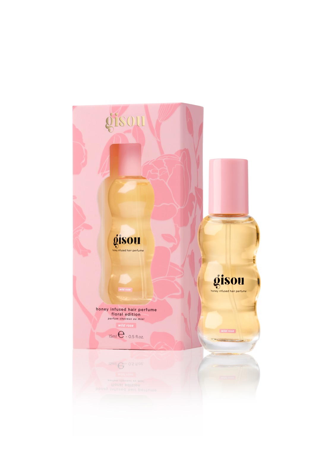 Gisou Honey Infused Hair Perfume - mini haarparfum  - voorkant 2 wild rose