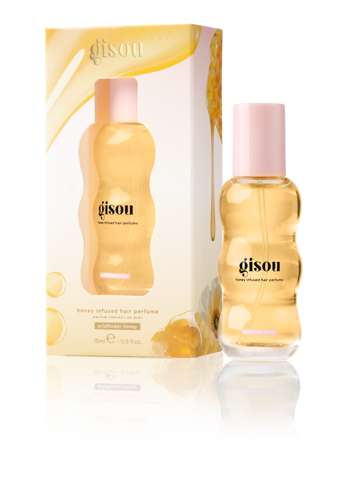 Gisou Honey Infused Hair Perfume - mini haarparfum  - voorkant 2 wildflower honey