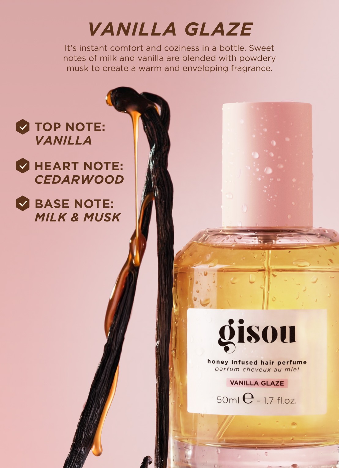Gisou Honey Infused Vanilla Glaze Hair Perfume - haarparfum - detail 4 undefined