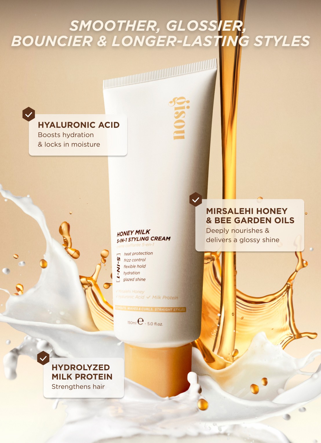 Gisou Honey Milk 5-in-1 Styling Cream - styling crème - detail 2 undefined