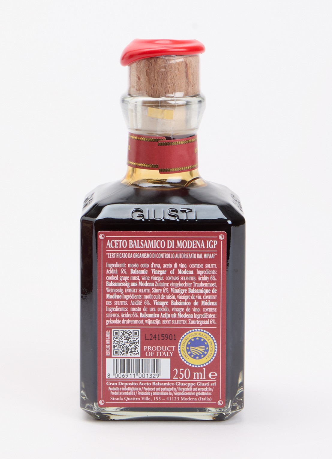 Giusti Balsamico di Modena 3 Medaglie balsamicoazijn 250 ml - voorkant 3 undefined
